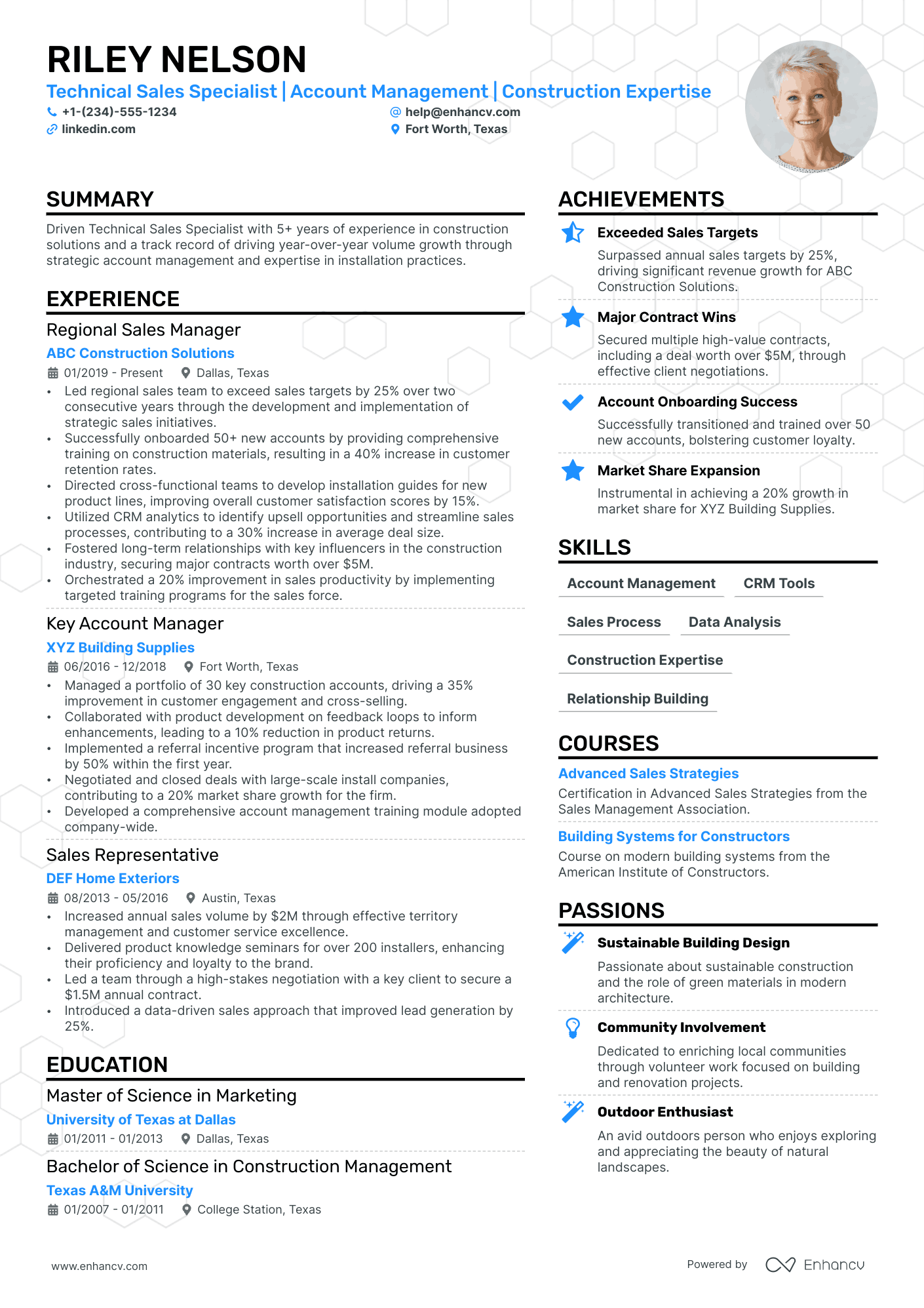 resume samples for sales manager