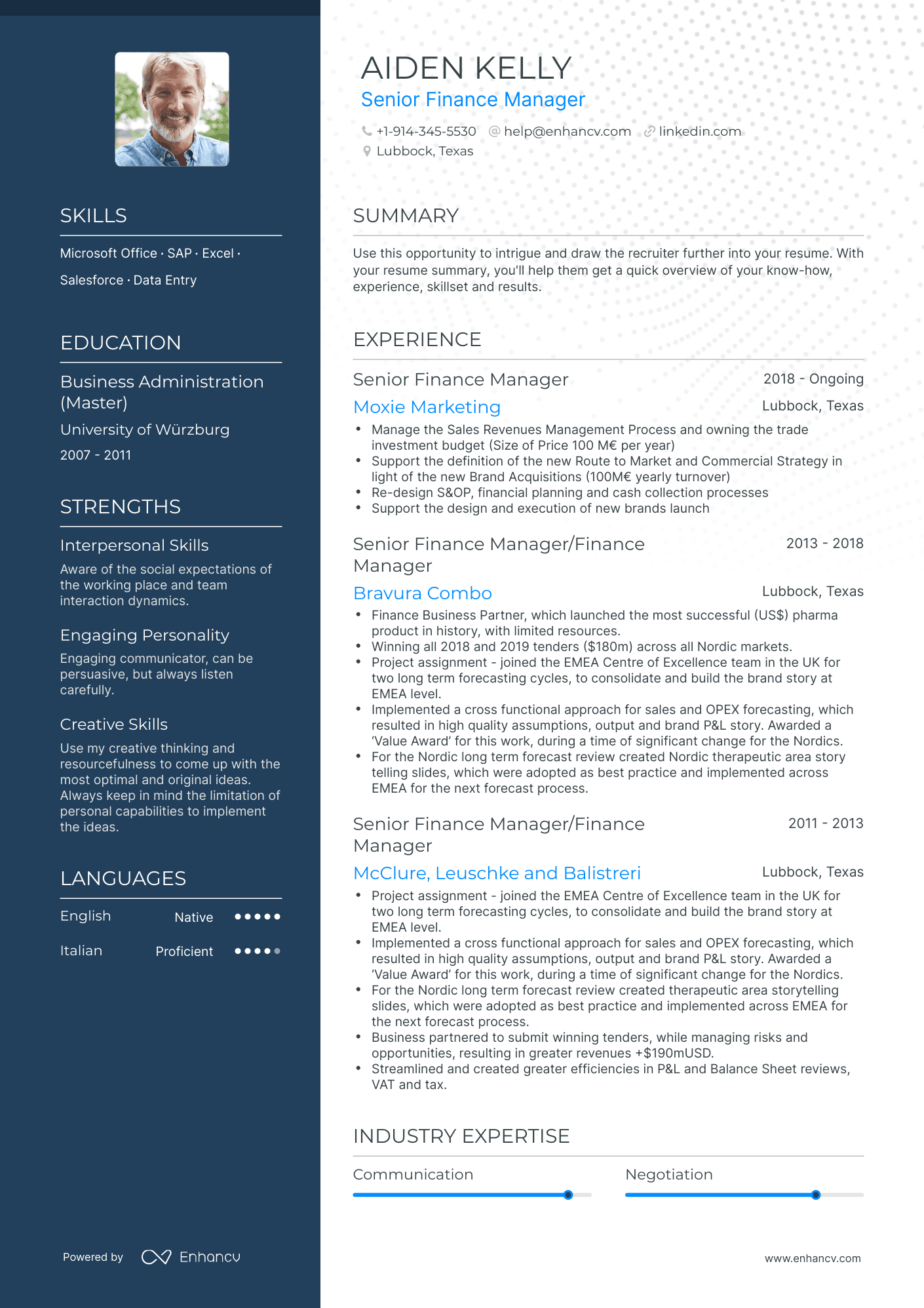 Senior Finance Manager Resume Examples & Guide For 2023 (layout, Skills 