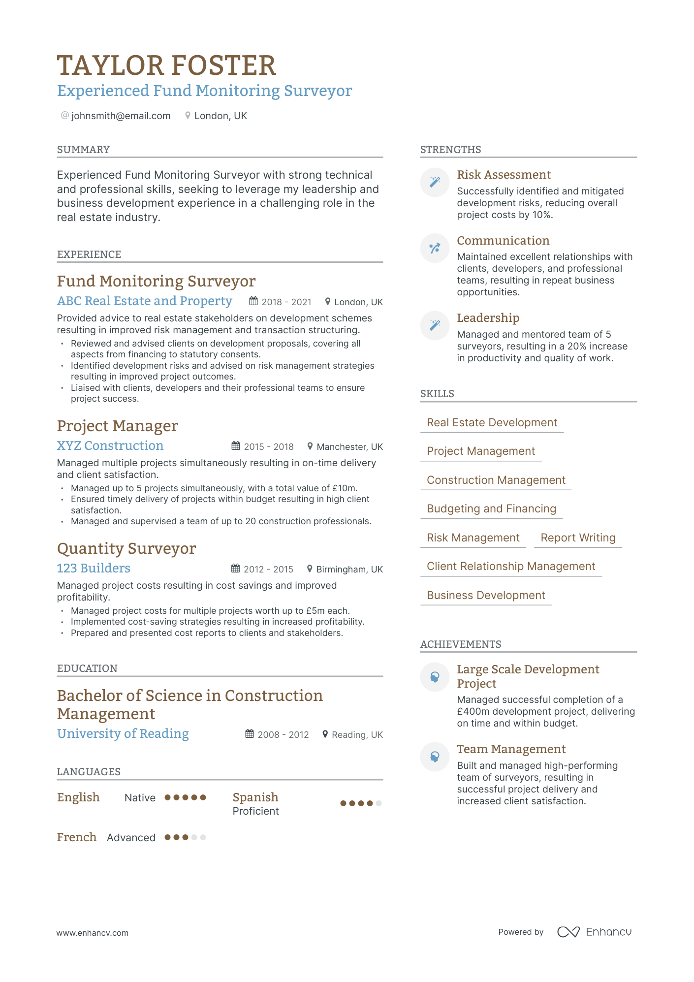 Modern Real Estate Professional Resume Template