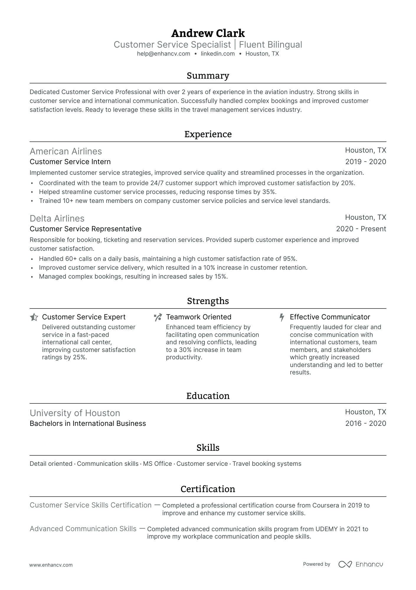 customer service resume without experience