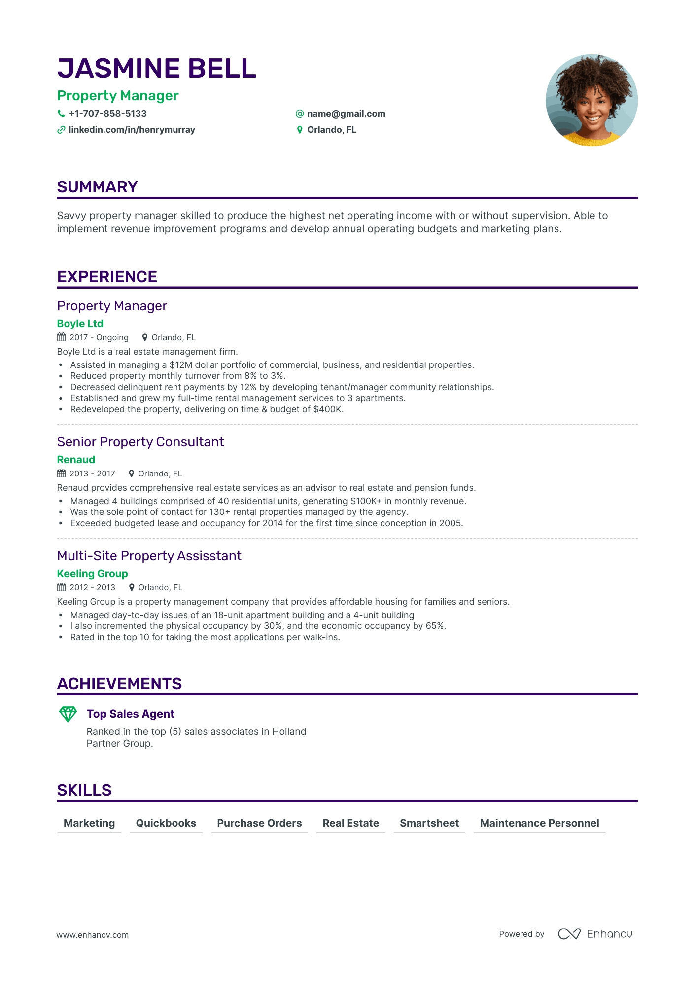 Classic Real Estate Agent Resume Template