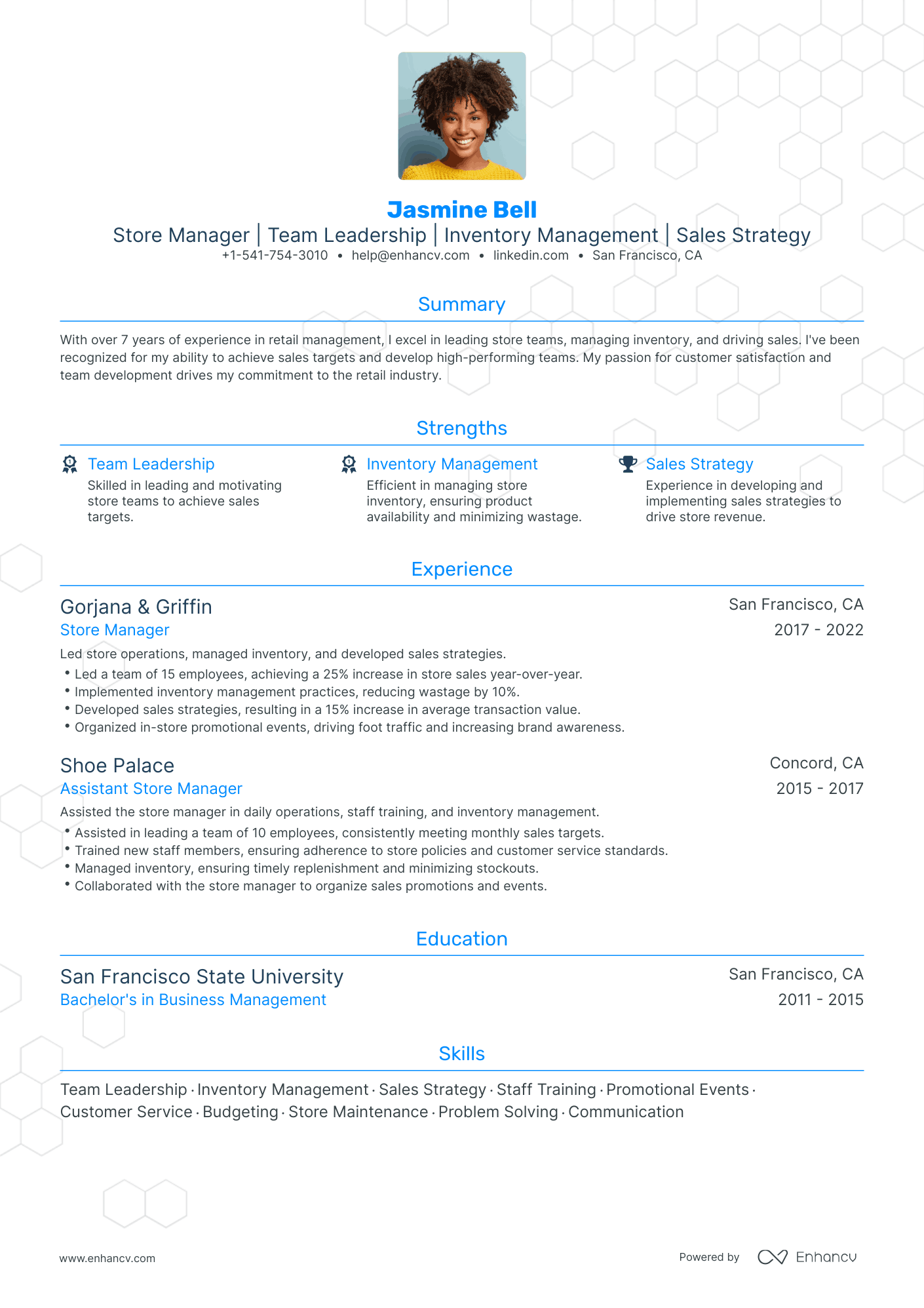 Traditional Store Manager Resume Template