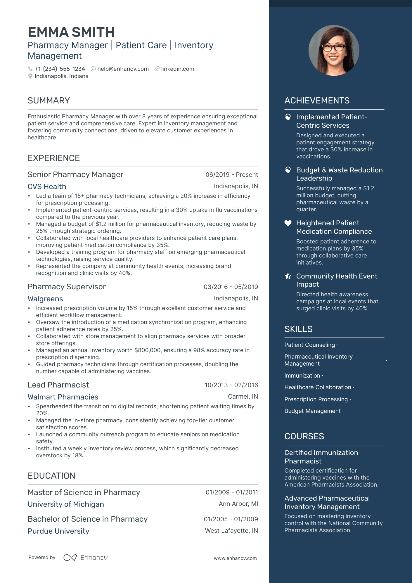 5 Pharmacy Manager Resume Examples & Guide for 2024