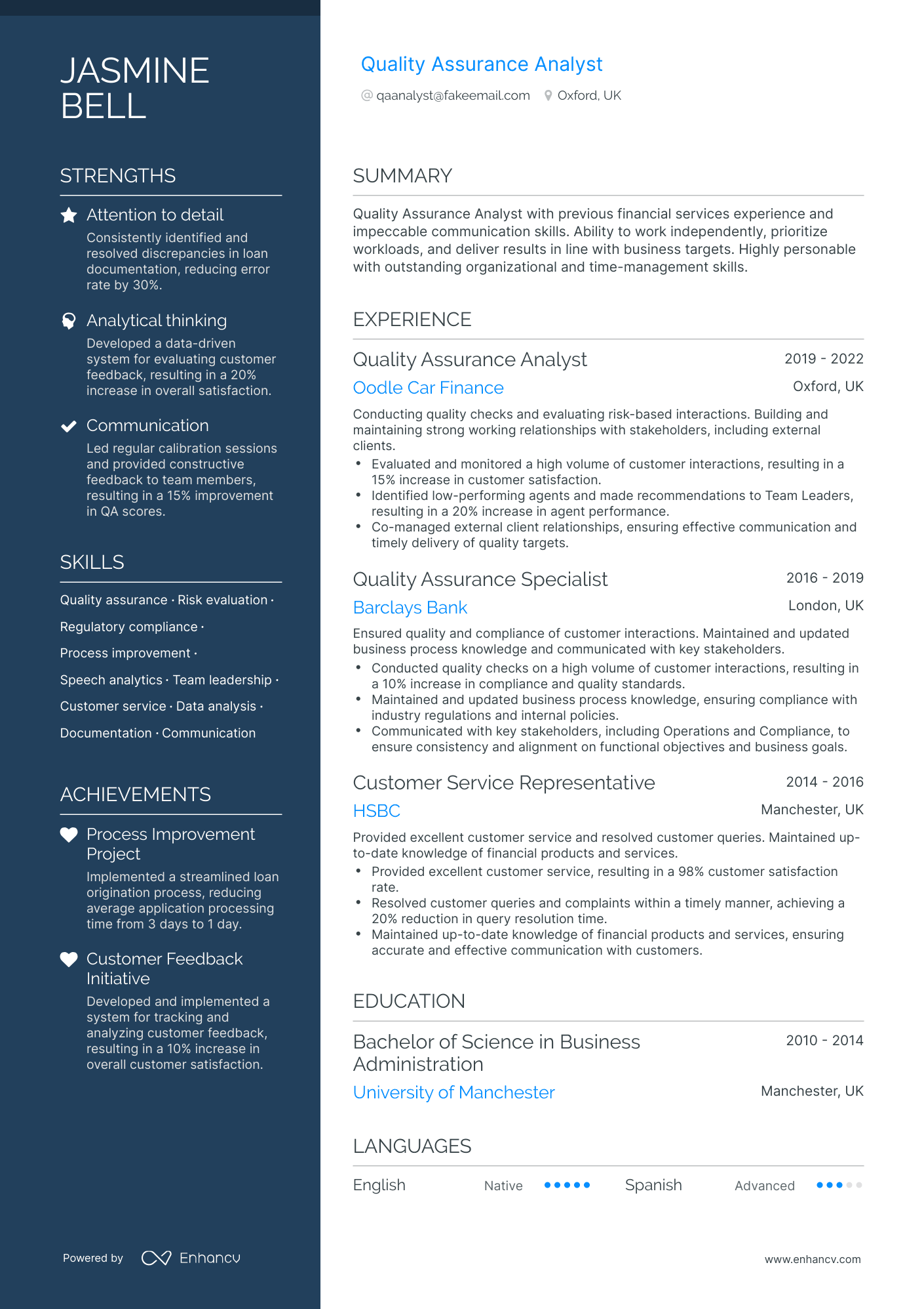 Polished Quality Assurance Analyst Resume Template