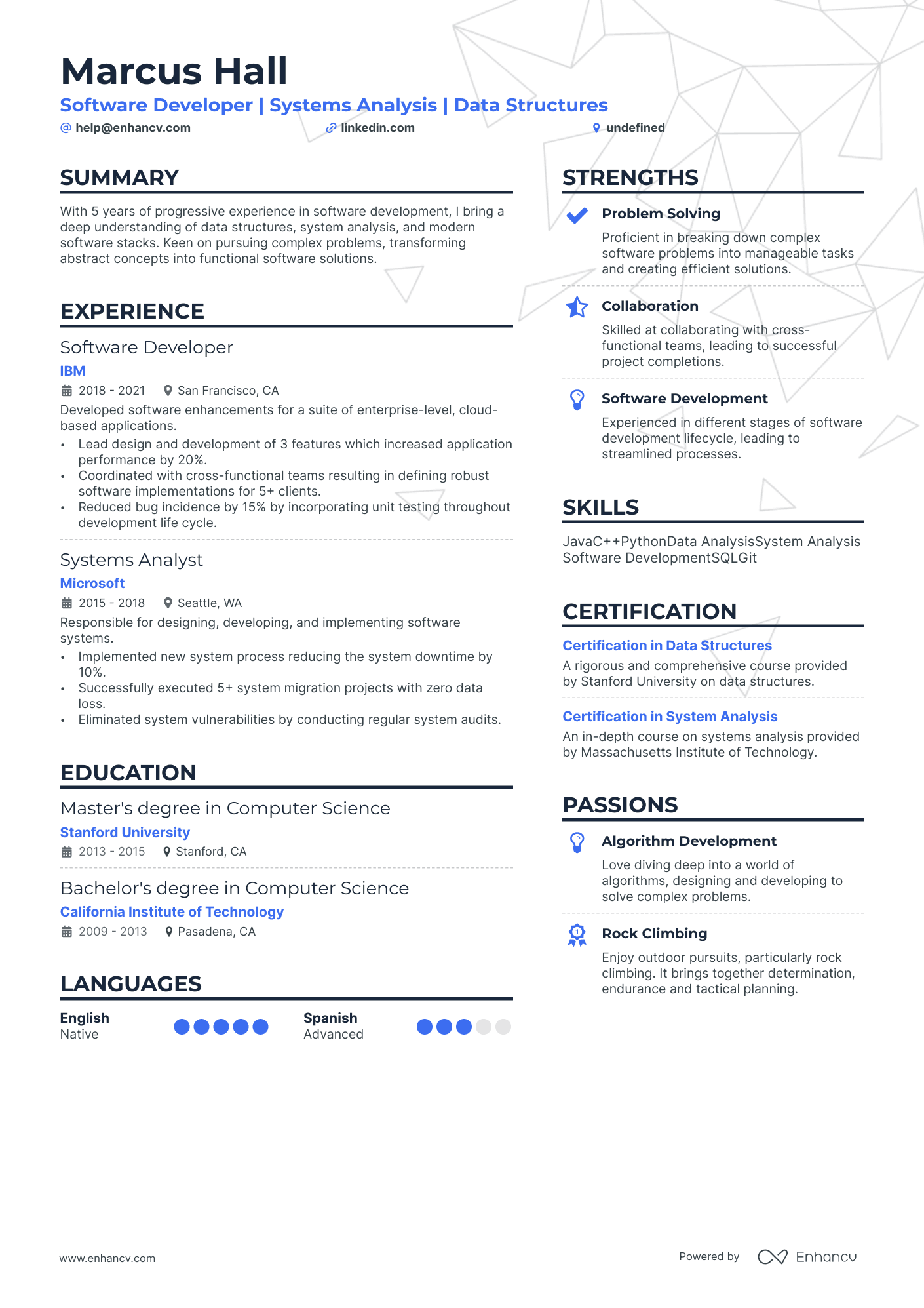 computer science resume projects