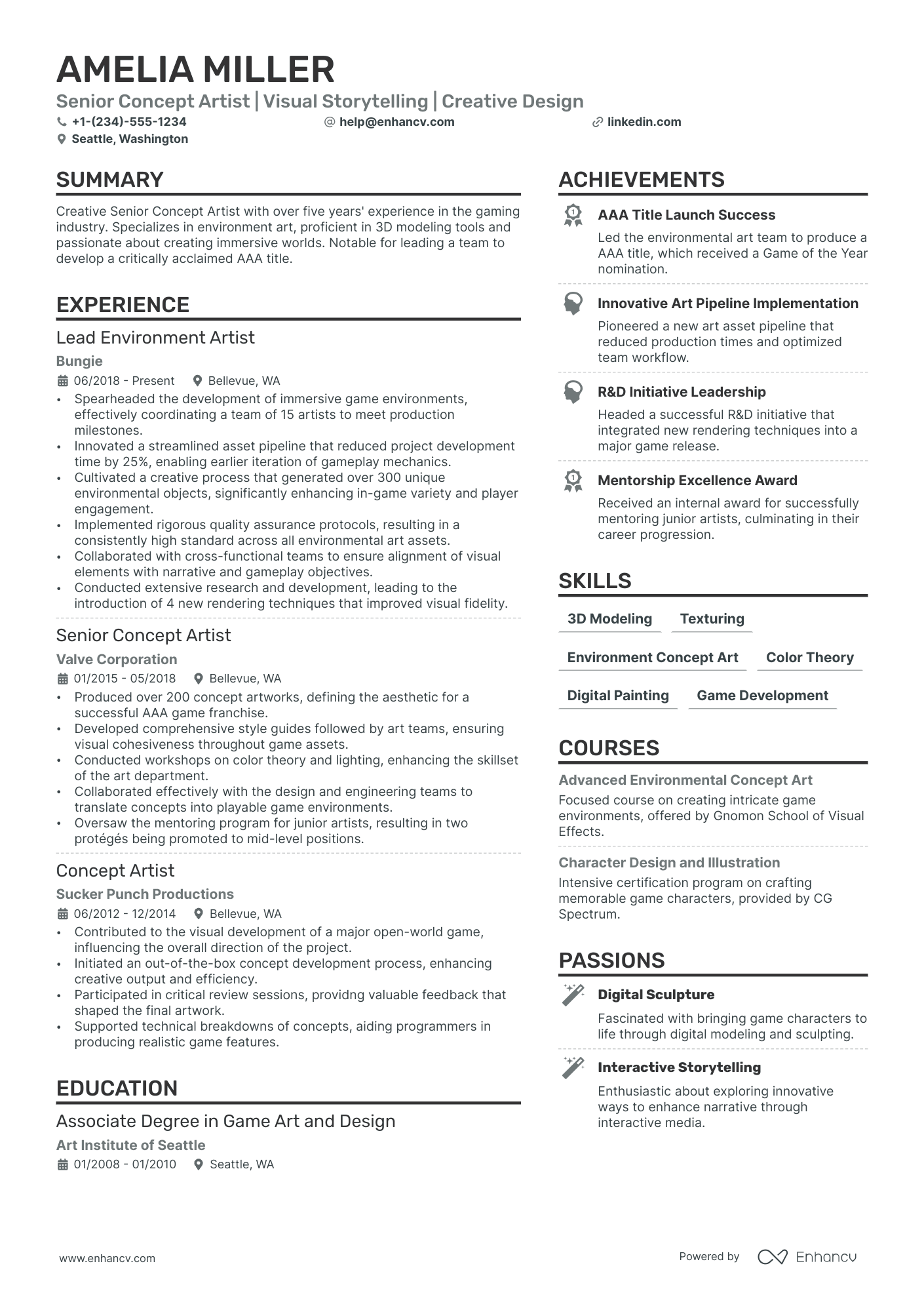 how to make an artistic resume for college