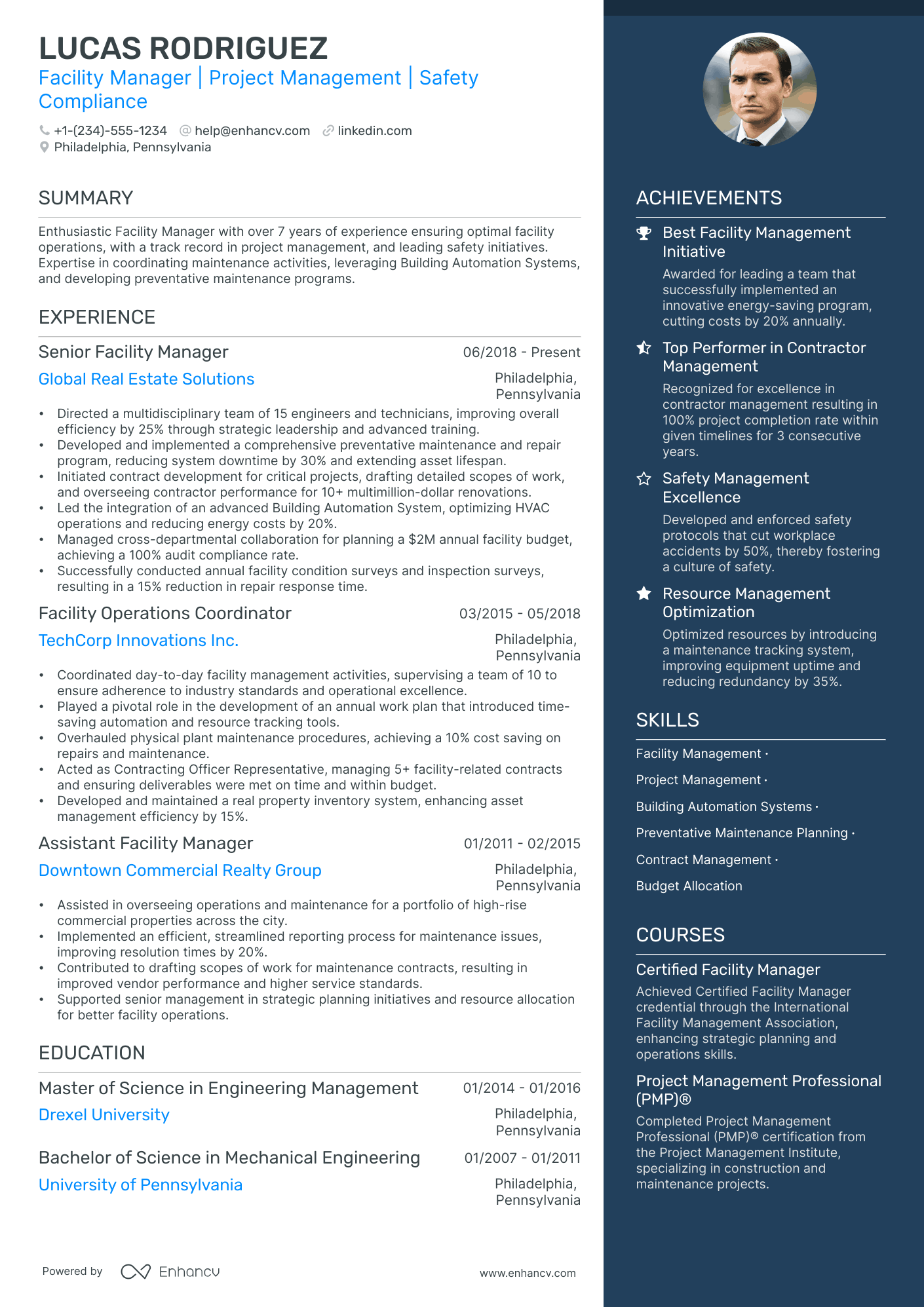 facility manager job description for resume