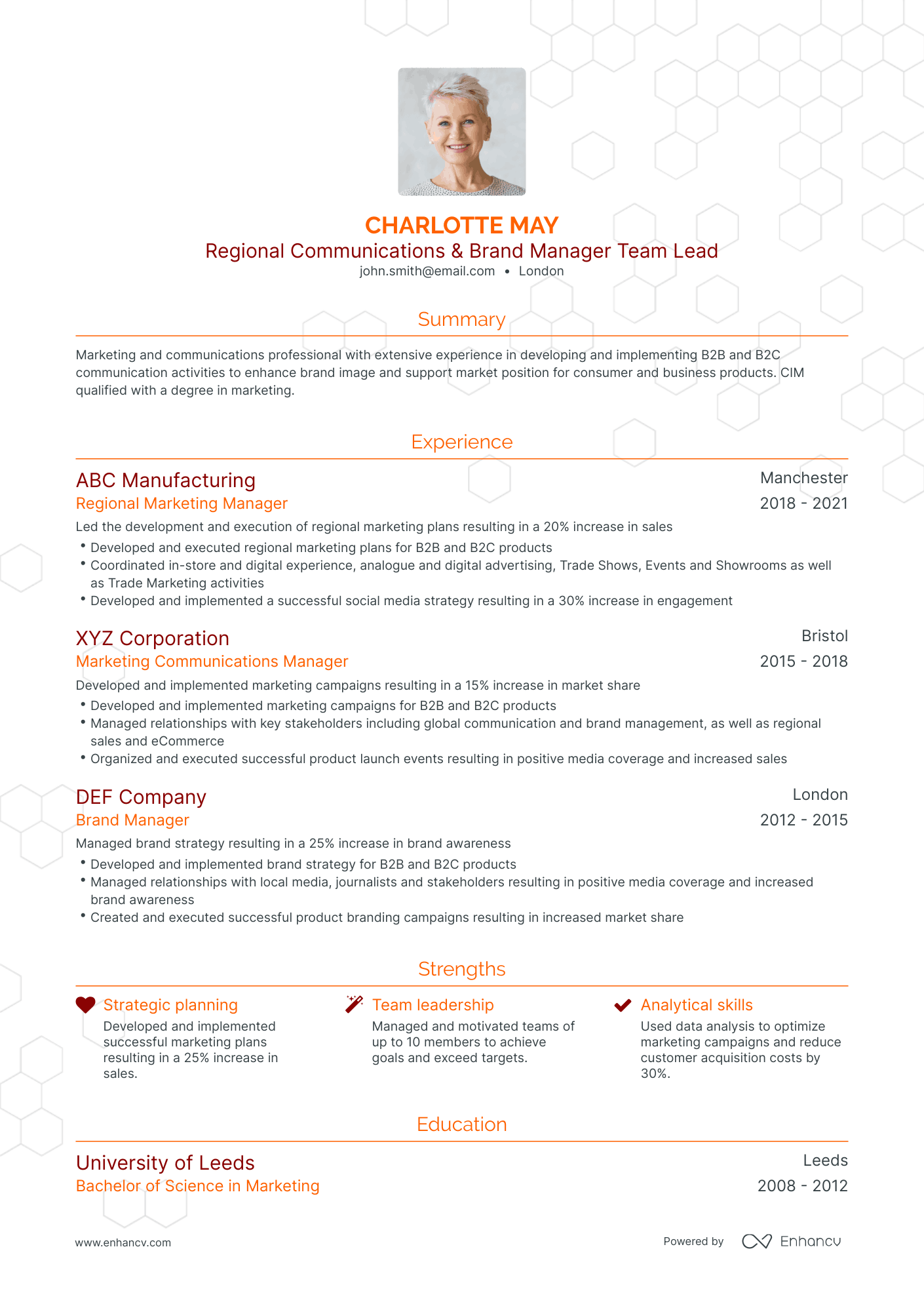 Traditional Regional Marketing Manager Resume Template