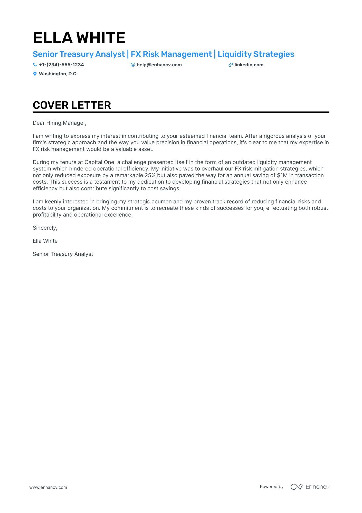 cover letter applying for finance