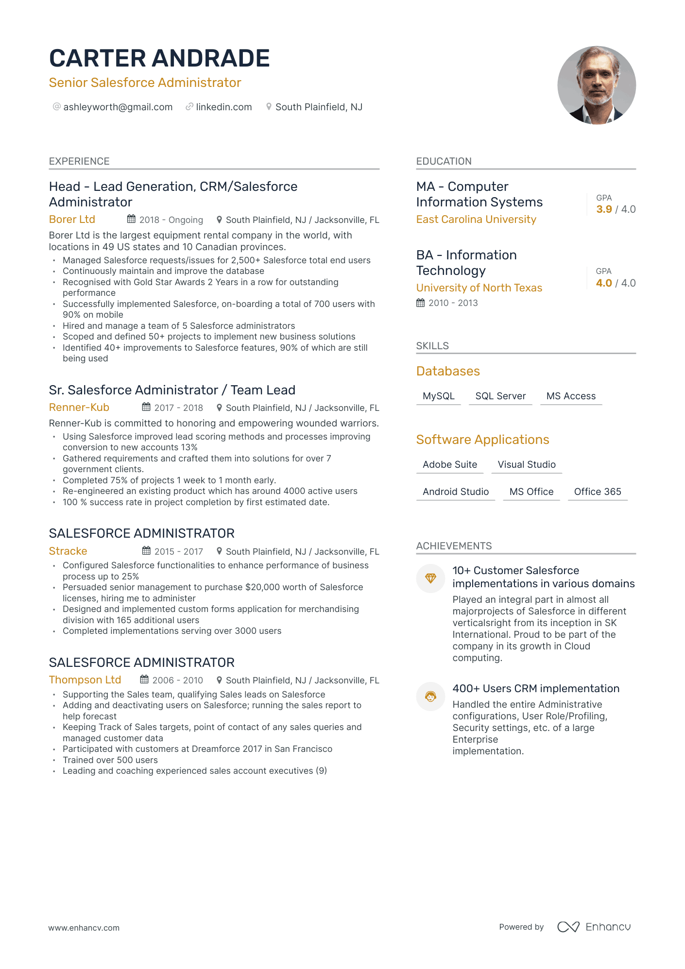 6 Salesforce Resume Examples & Guide for 2024