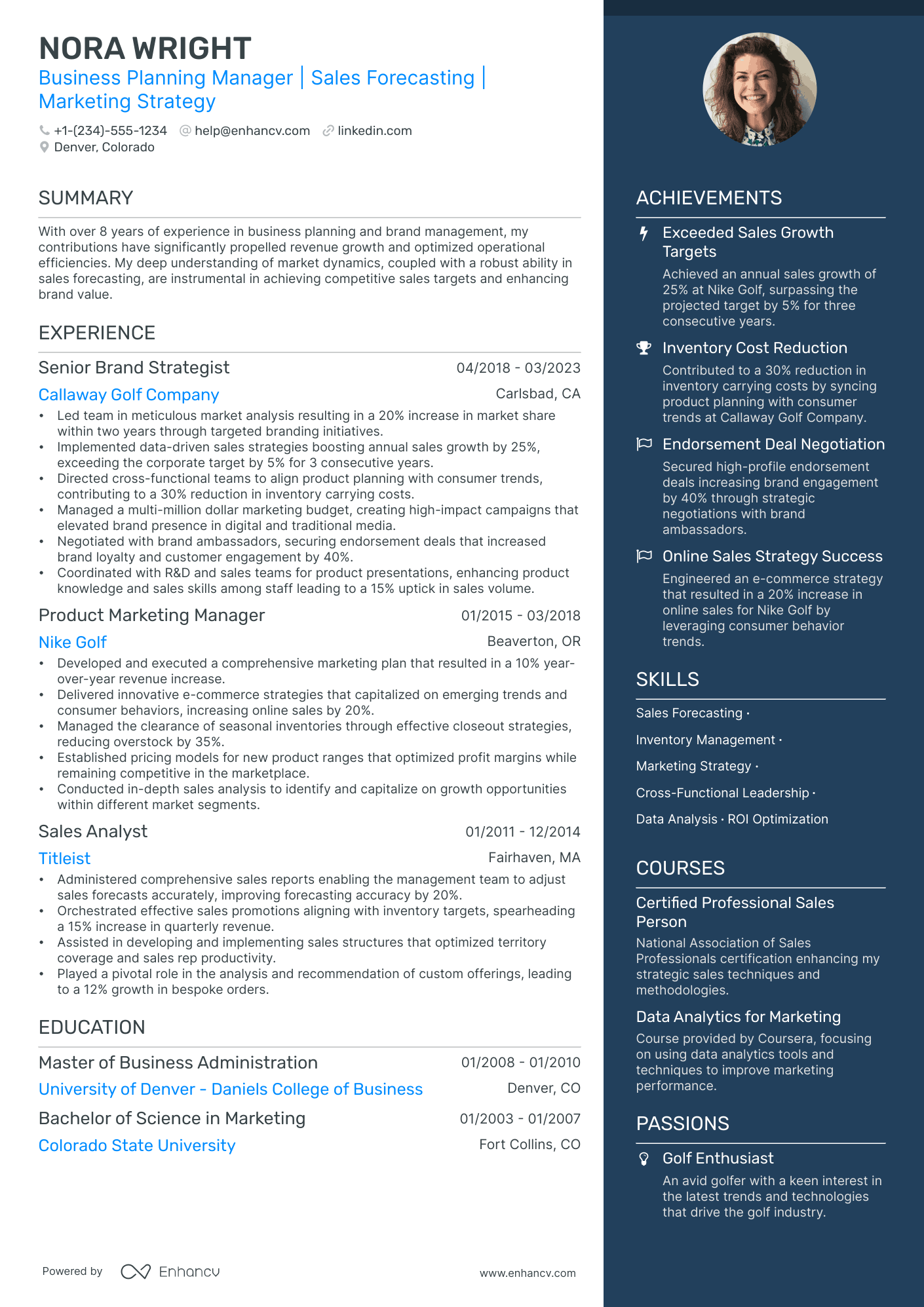 creating a business plan for resume