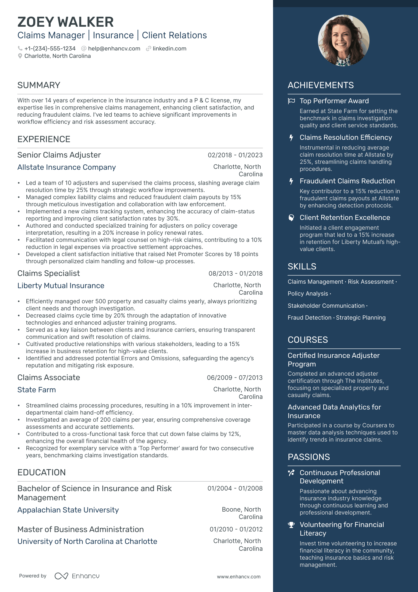 resume for customer service claims