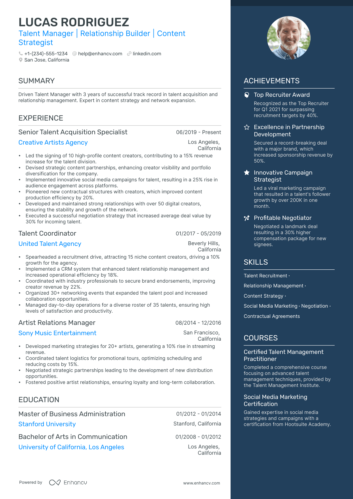 talent management resume examples