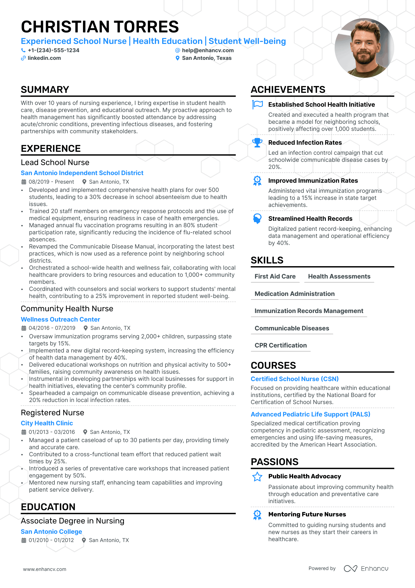 resume for nursing field
