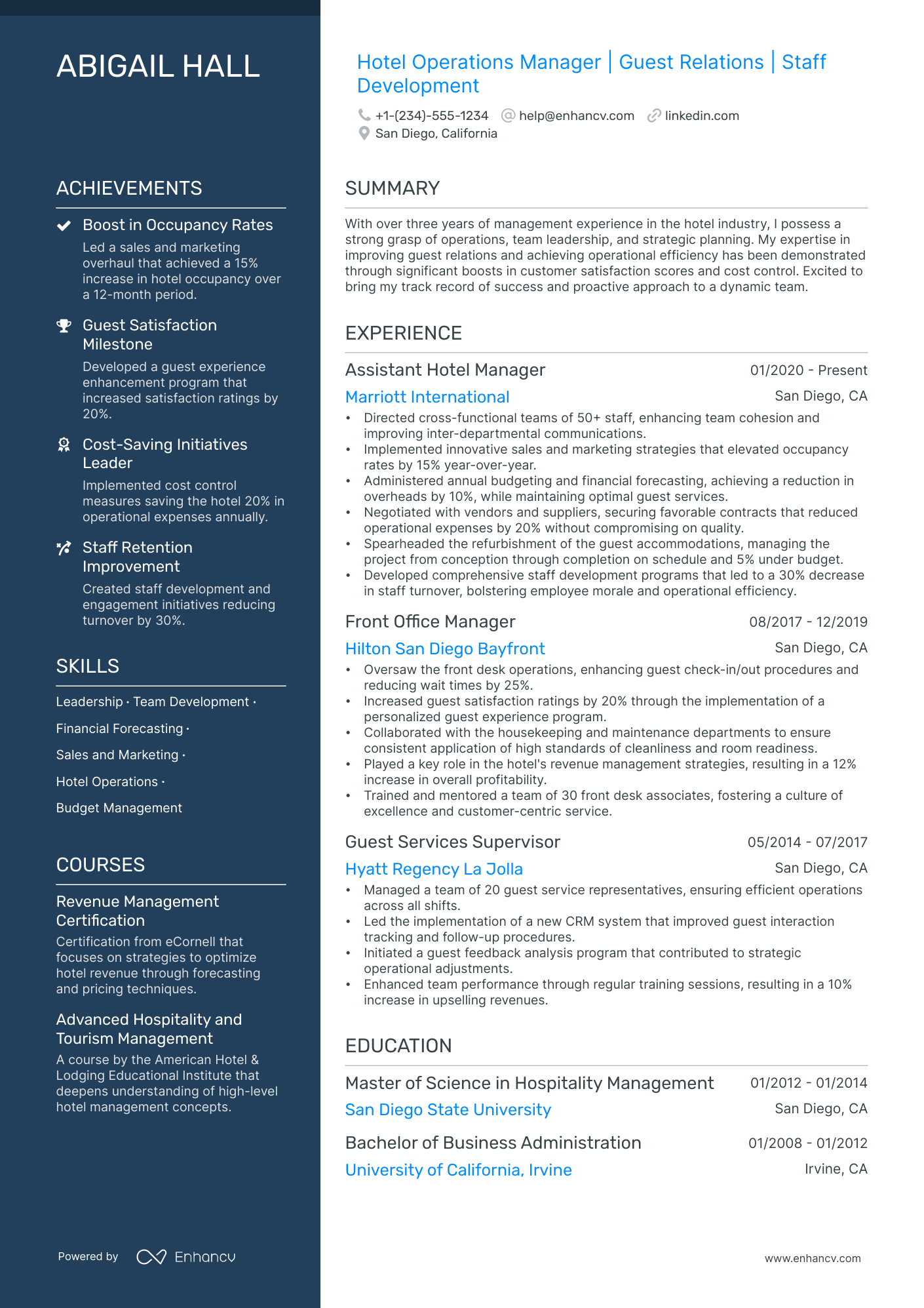 5 Hotel Operations Manager Resume Examples & Guide for 2024