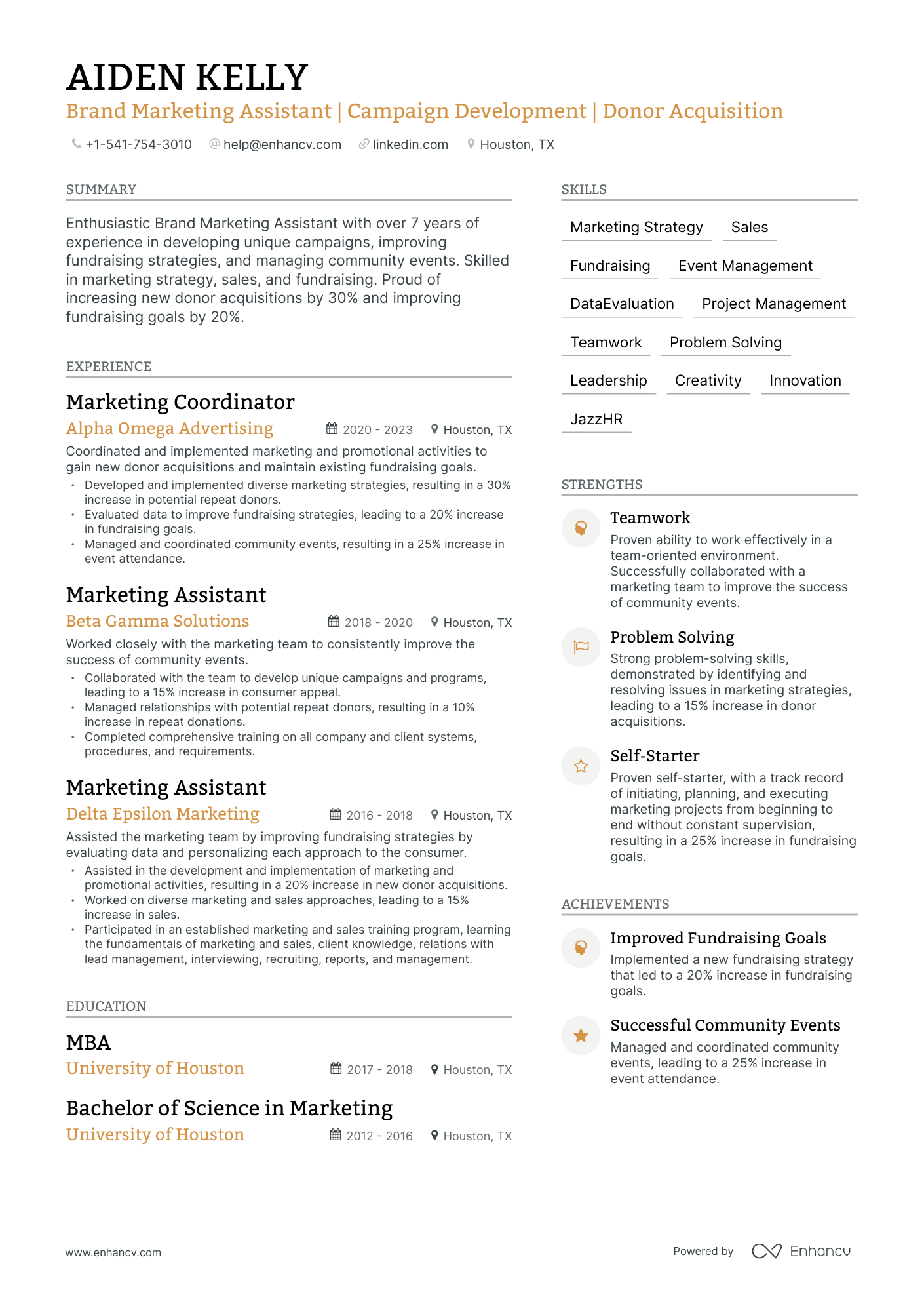 marketing assistant resume no experience