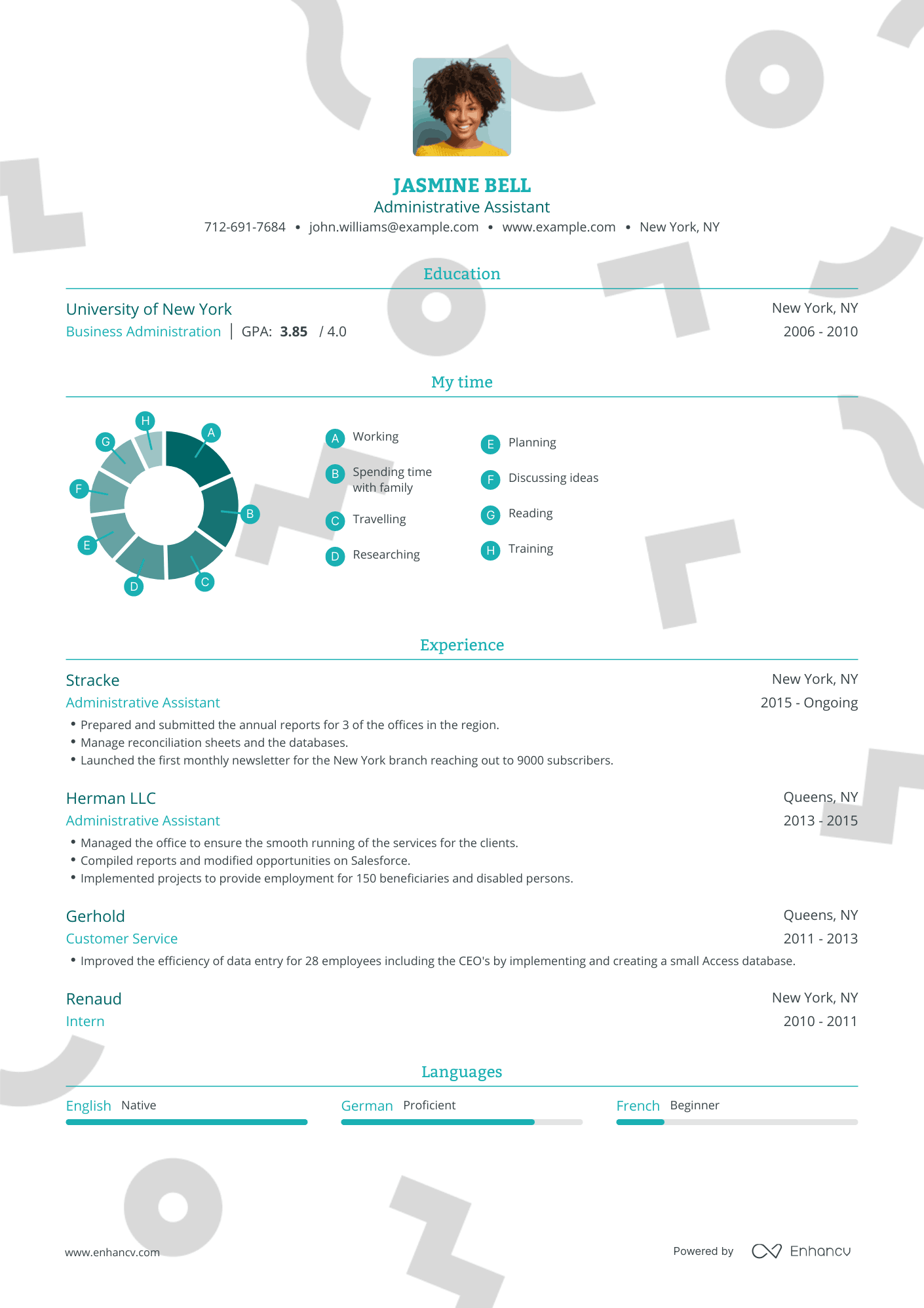 Traditional Administrative Assistant Resume Template