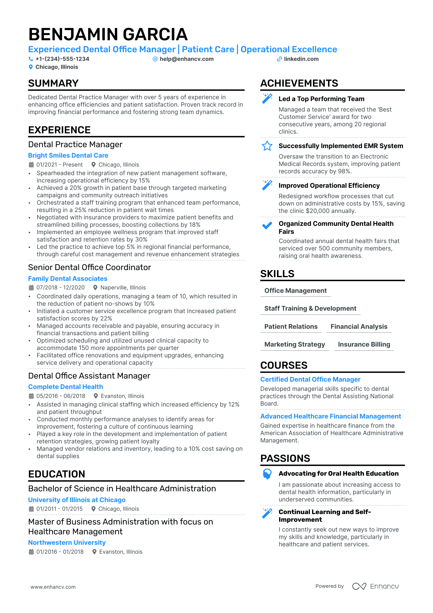 sample resume office manager