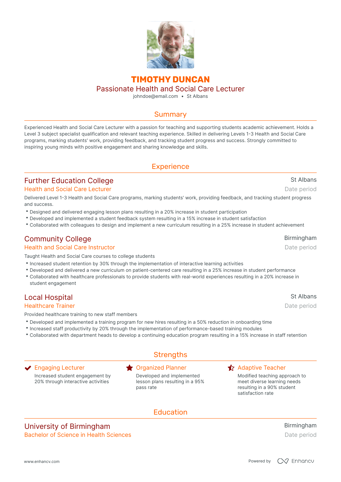 Traditional Lecturer Resume Template