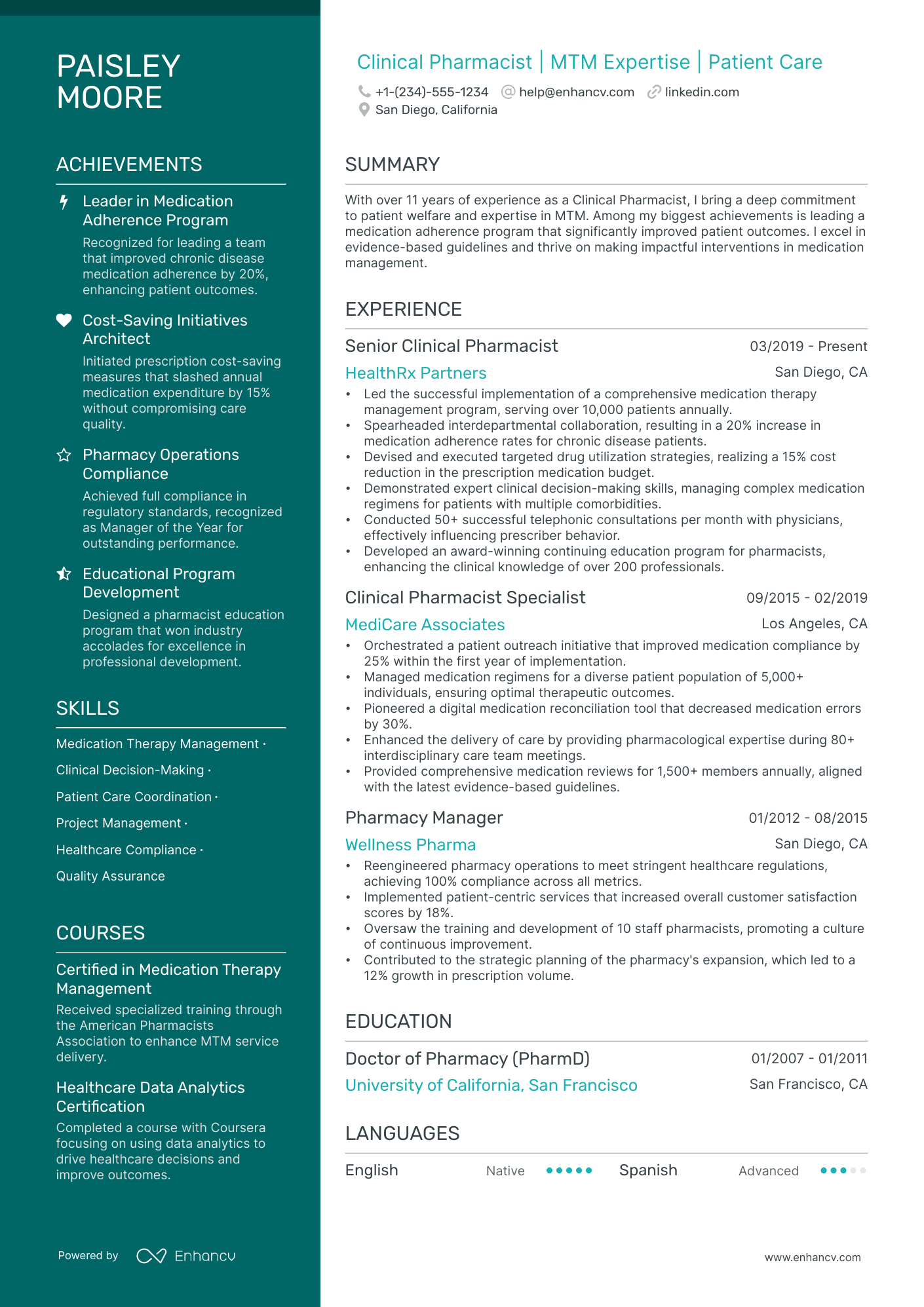 5 Clinical Pharmacist Resume Examples & Guide for 2024