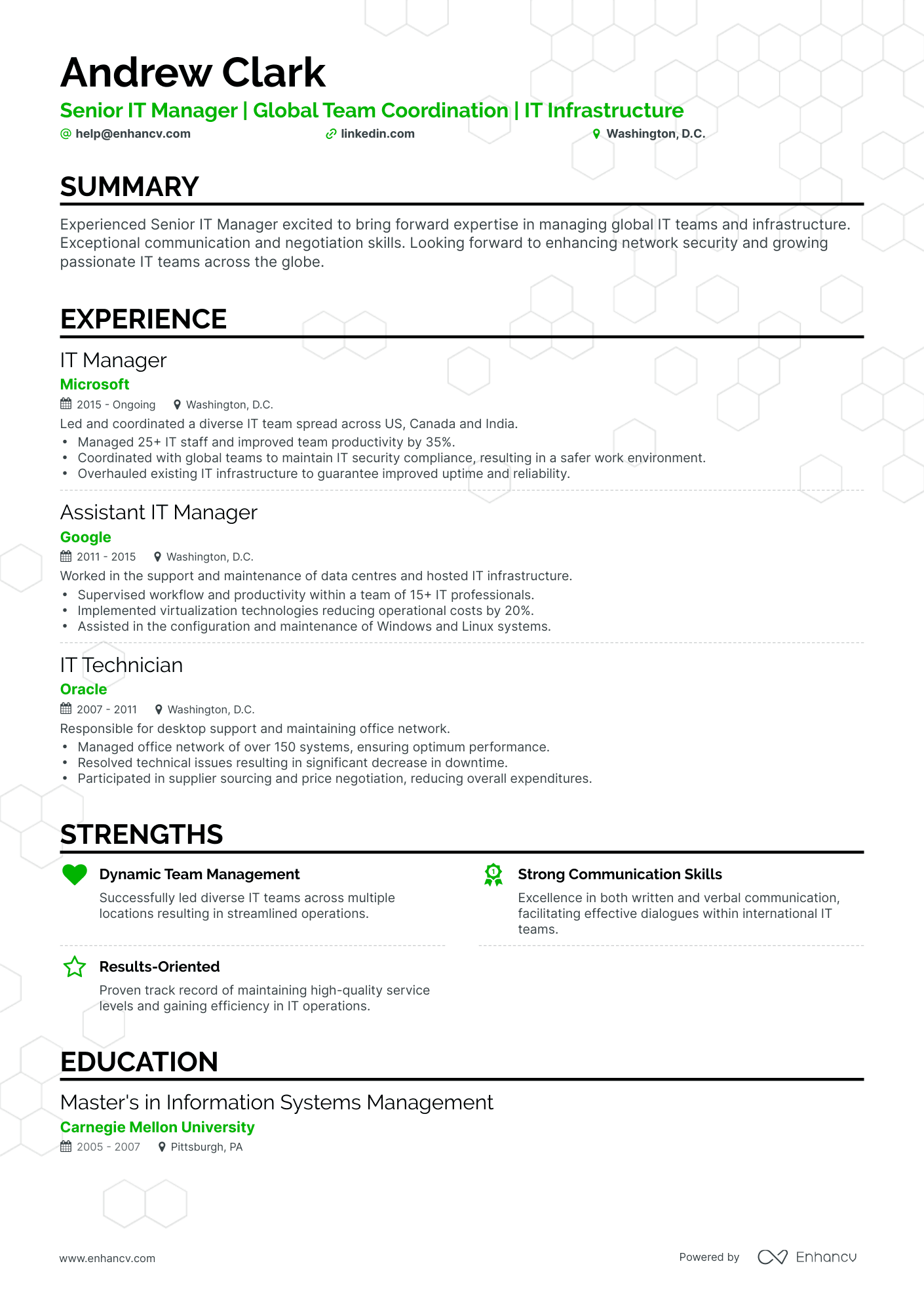 undefined Senior IT Manager Resume Template