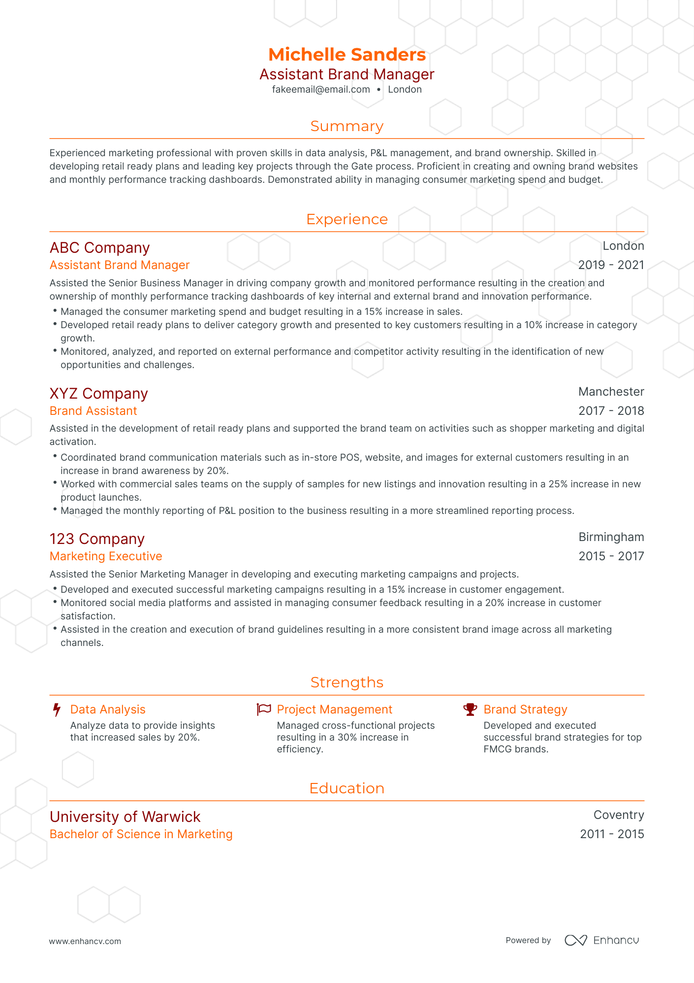 Traditional Assistant Marketing Manager Resume Template
