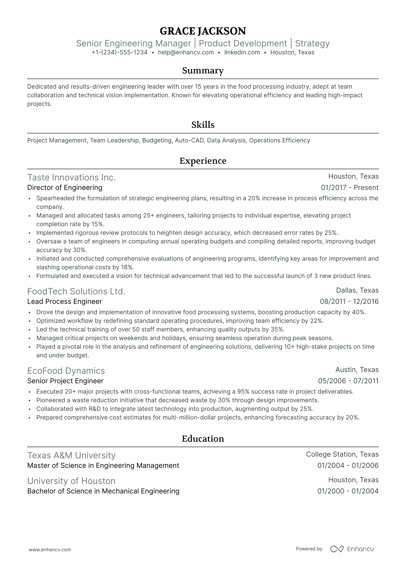 sample resume for director software engineering