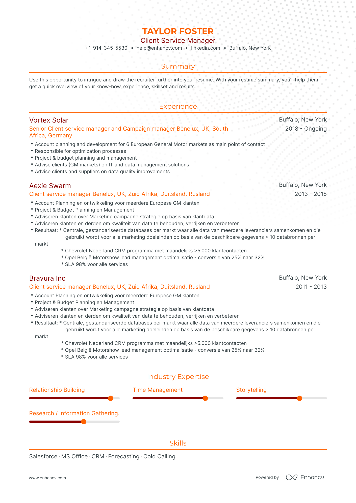 Client Service Manager Resume Examples & Guide for 2023 (Layout, Skills ...