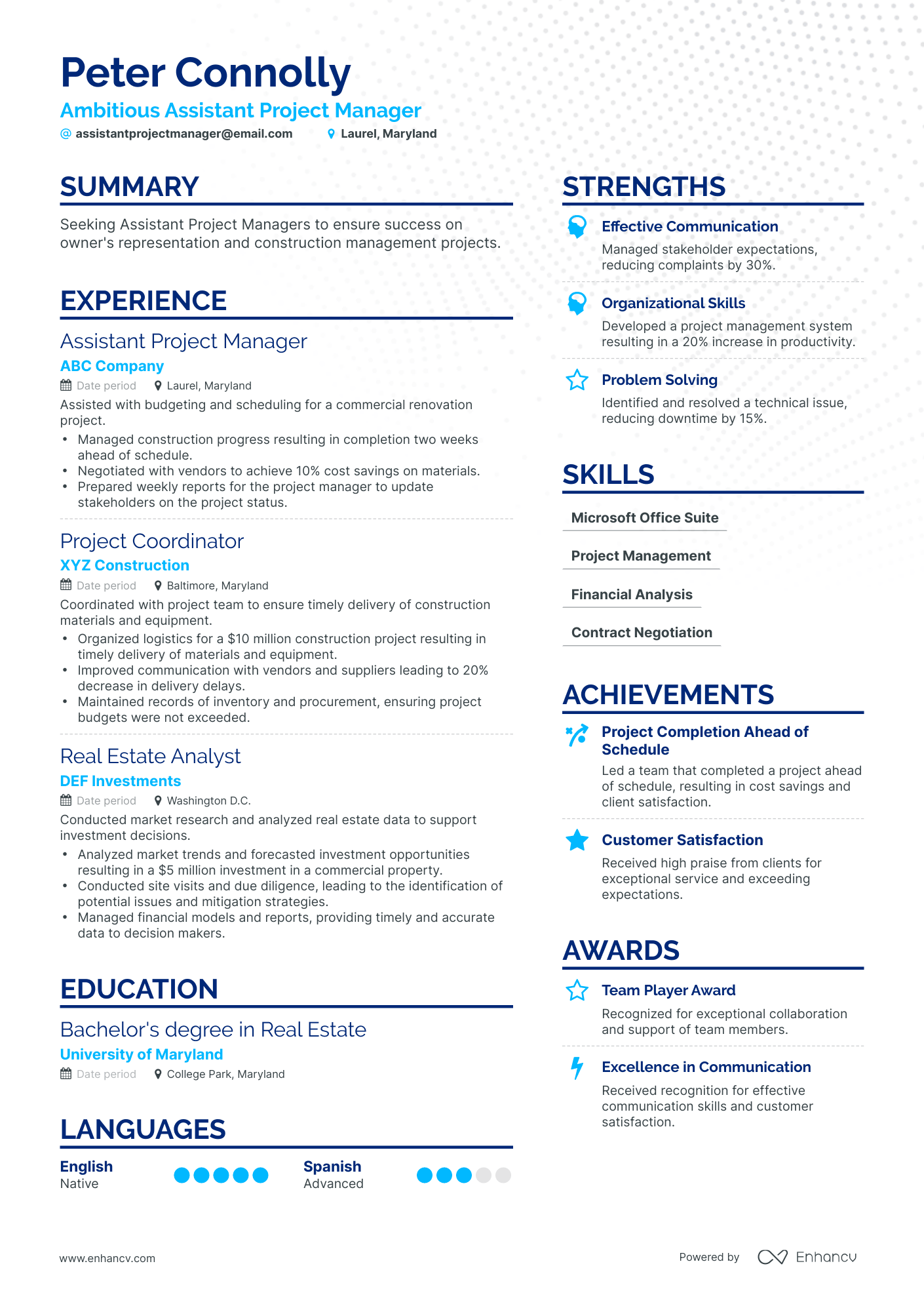 Simple Real Estate Assistant Resume Template