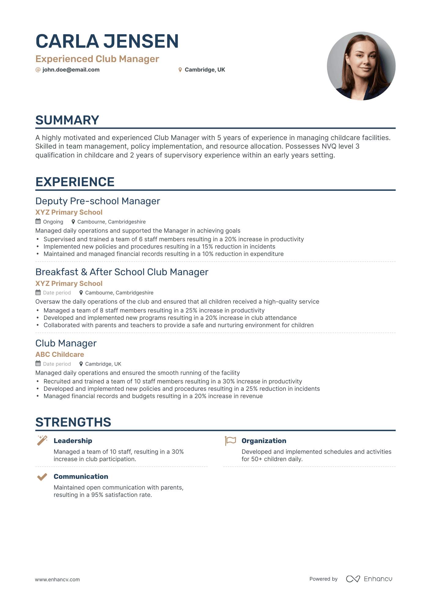 5 Club Manager Resume Examples Guide For 2024
