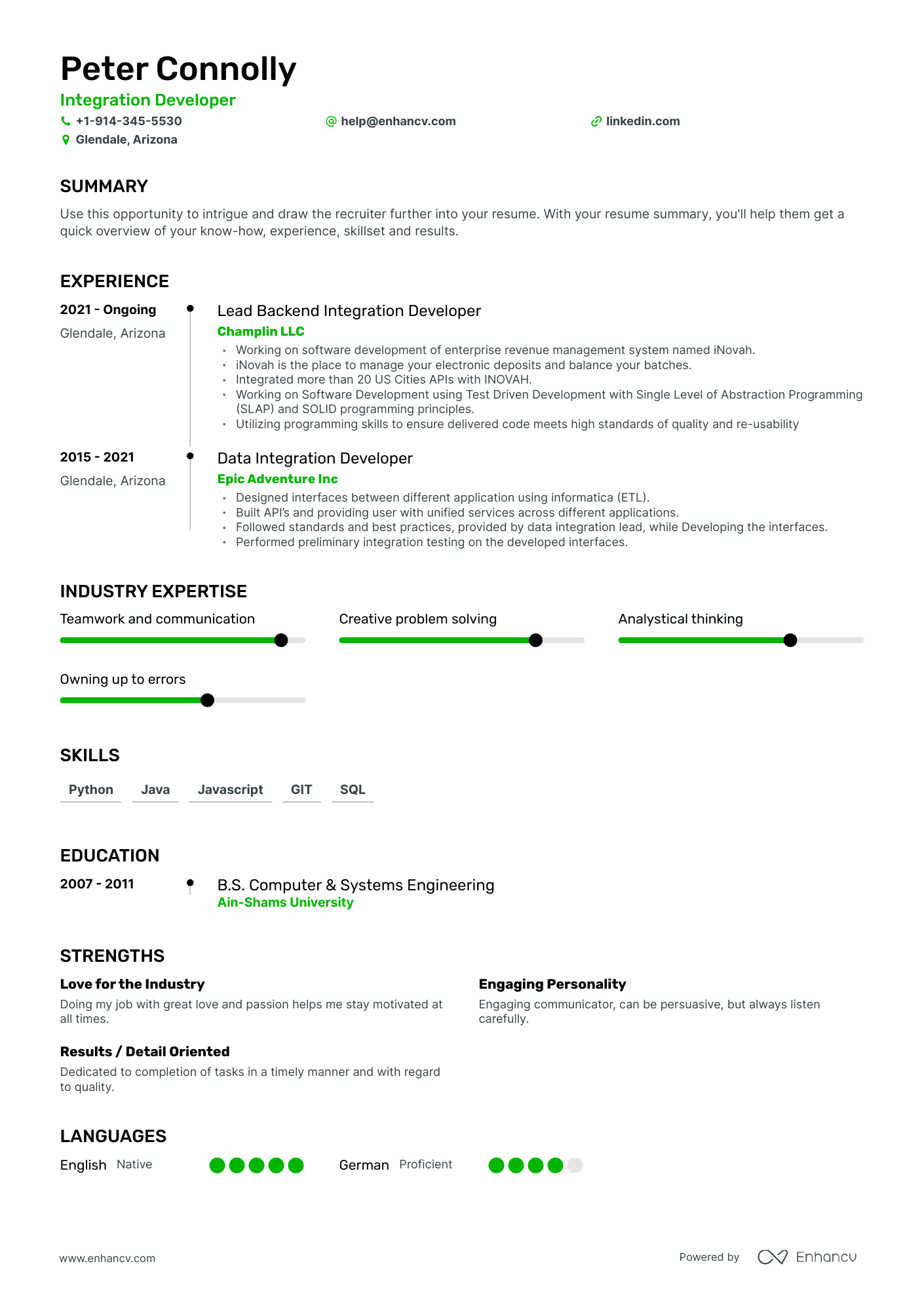 Integration Developer Resume Examples & Guide for 2023 (Layout, Skills ...