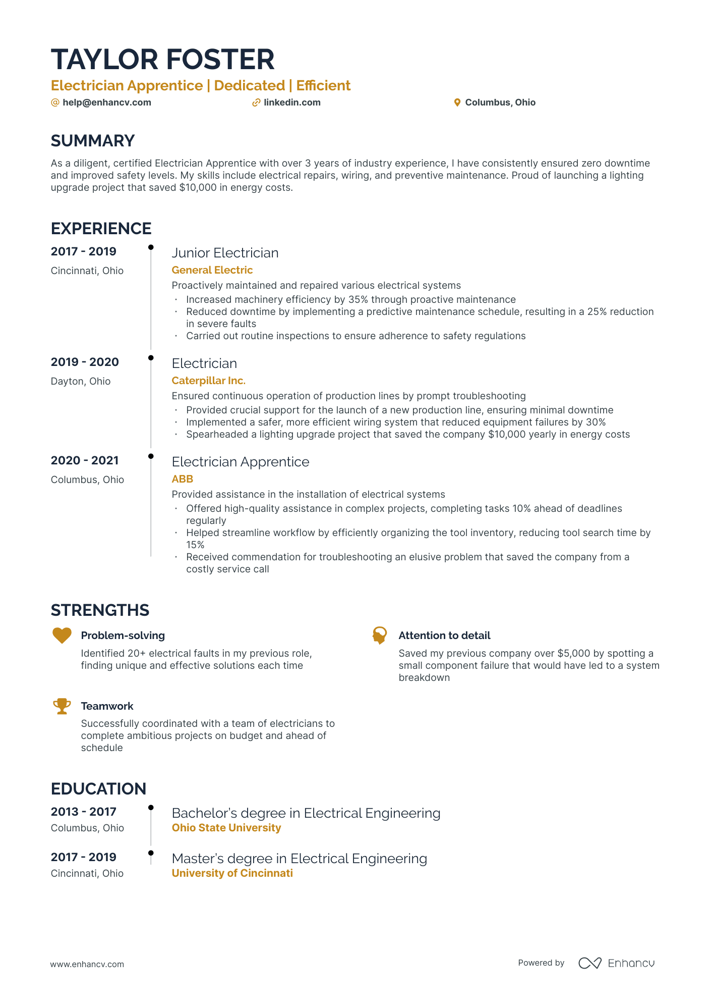 sample resume objective for electrician apprentice