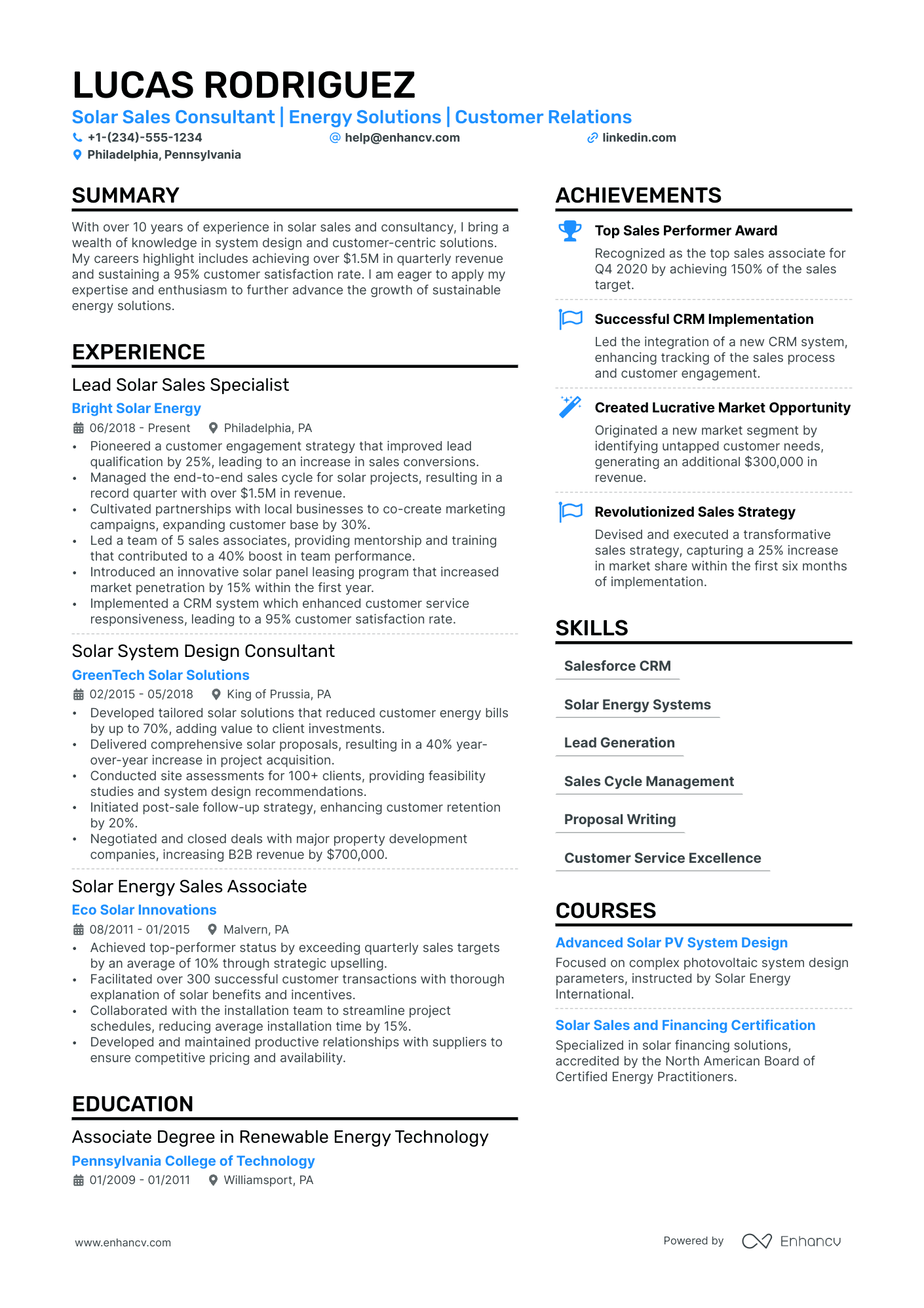 resume example for skills sales