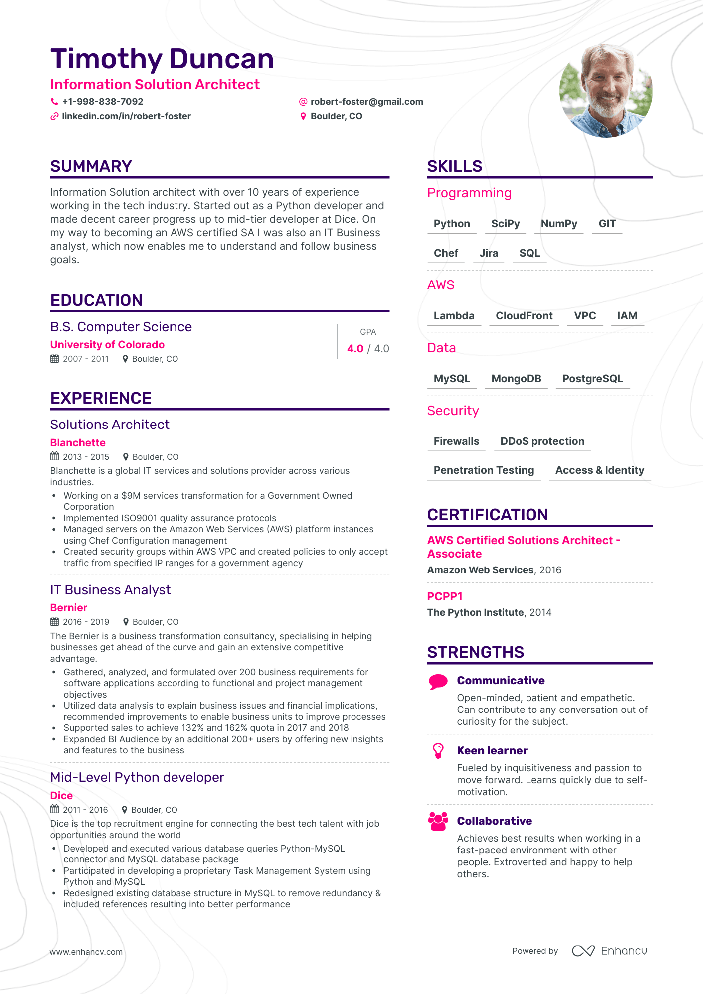Simple Solutions Architect Resume Template