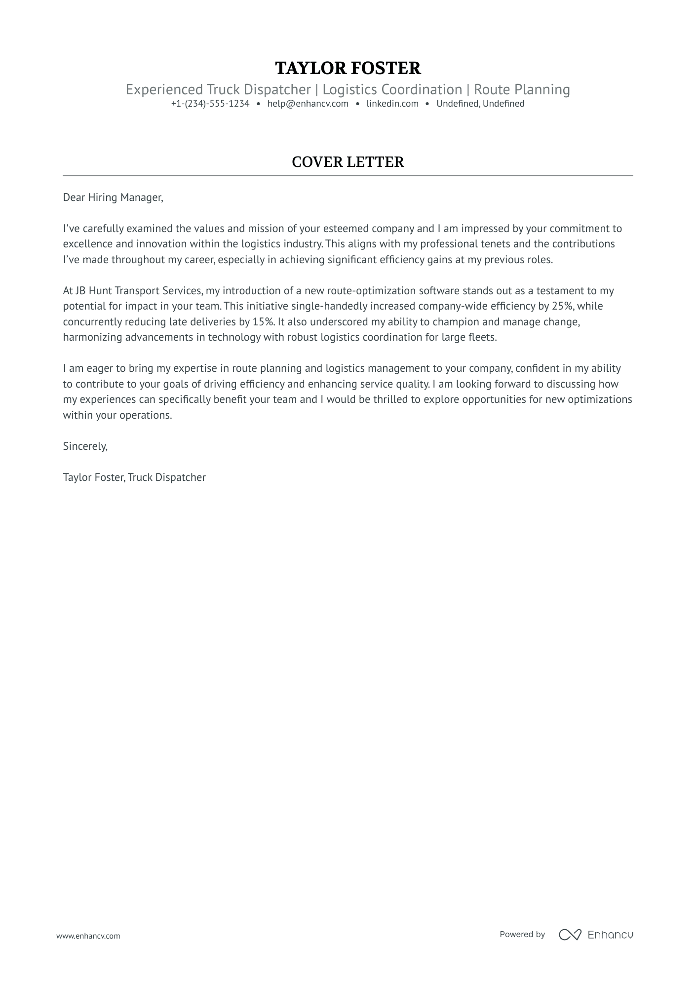 cover letter for dispatcher job no experience