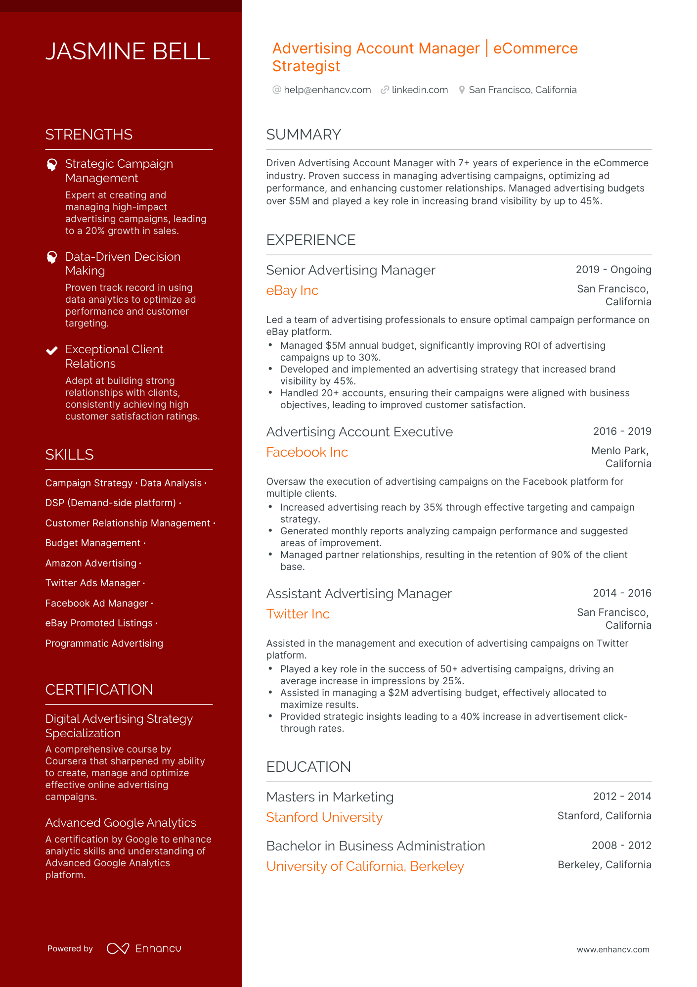 6 Advertising Resume Examples & Guide for 2024