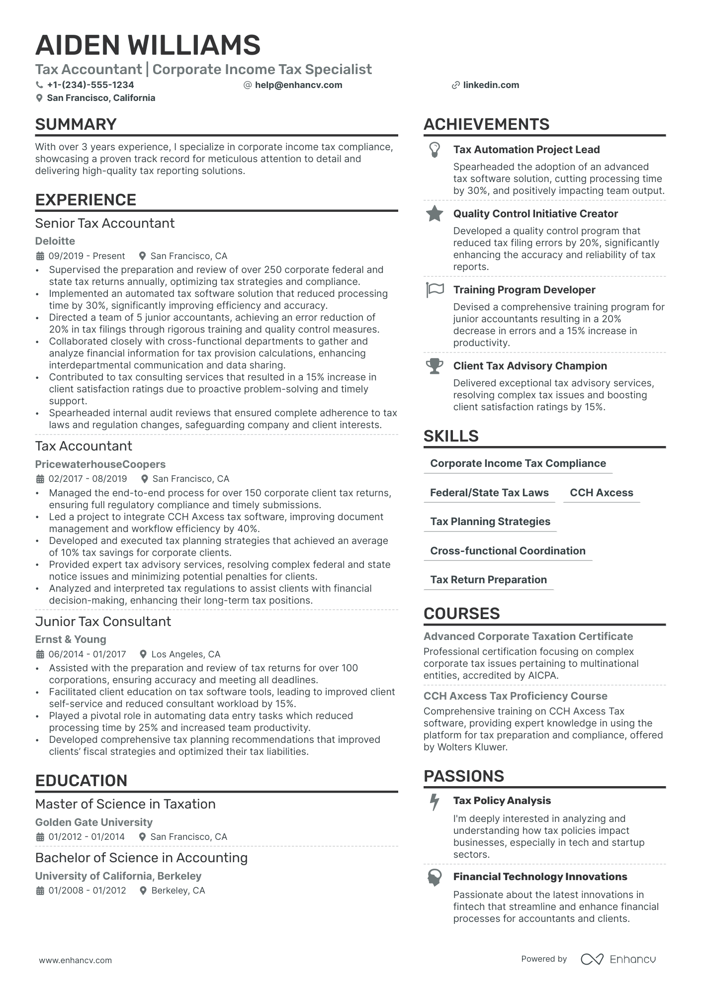 resume format for school accountant