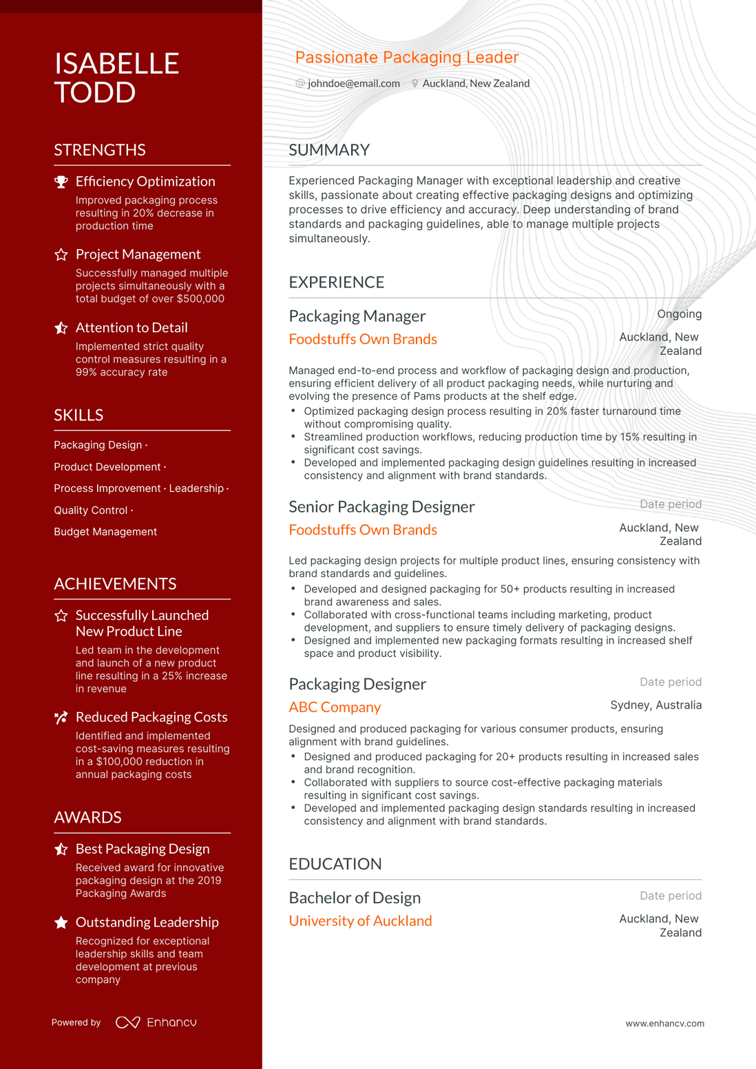 Polished Packaging Manager Resume Template