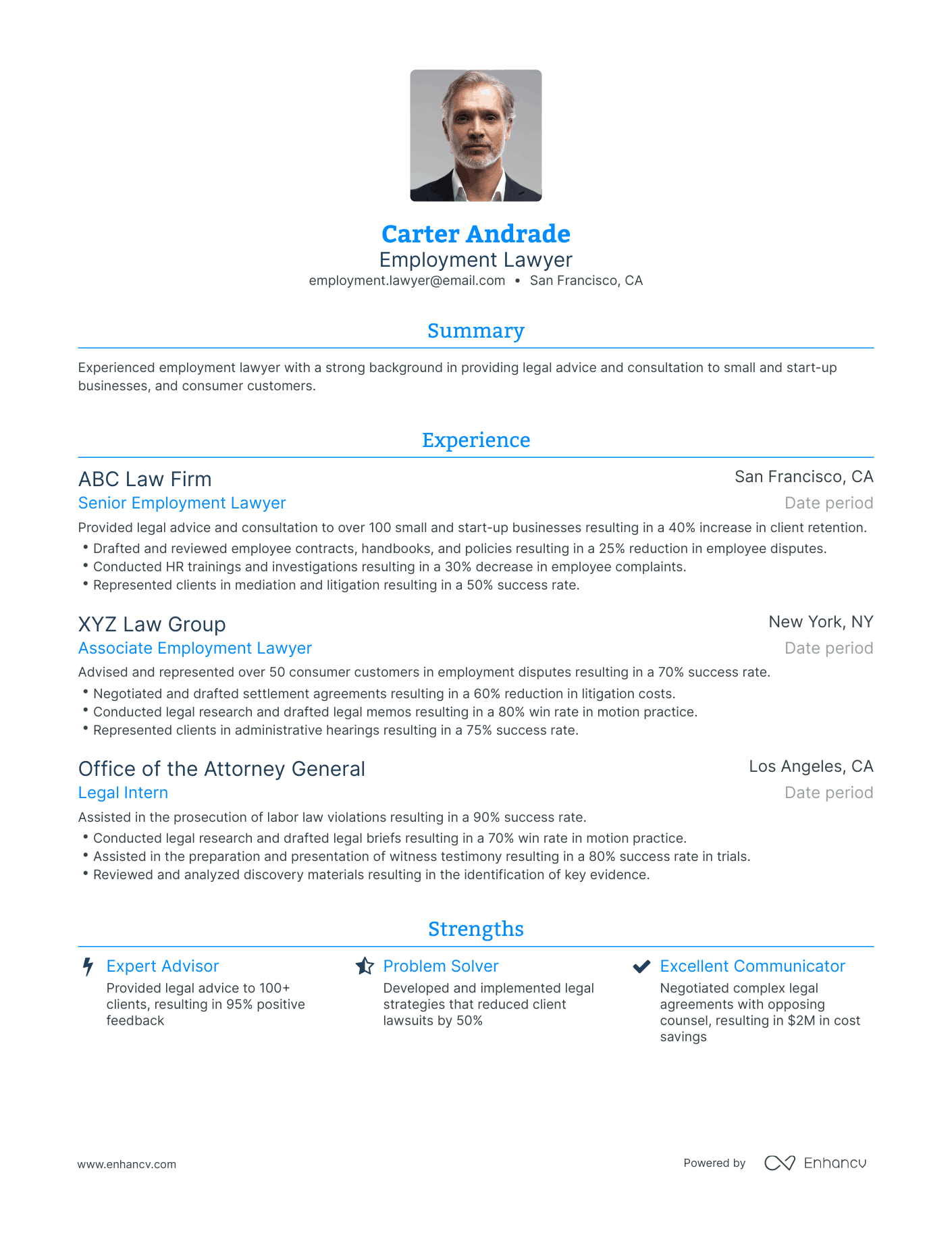 Traditional Employment Lawyer Resume Template