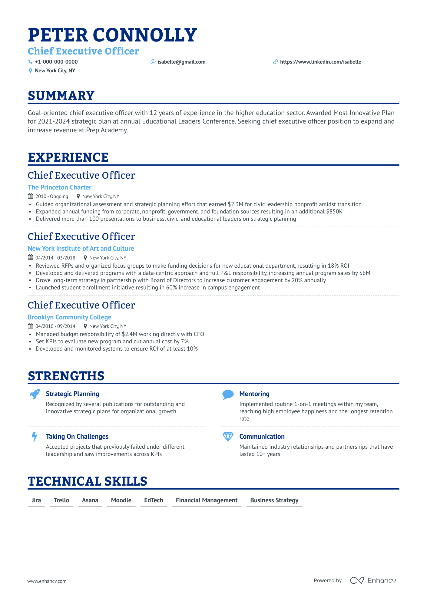 Classic Chief Executive Officer Resume Template