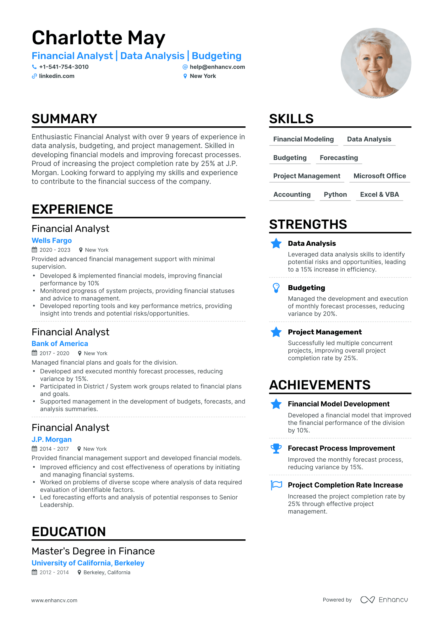 Simple Financial Analyst Resume Template