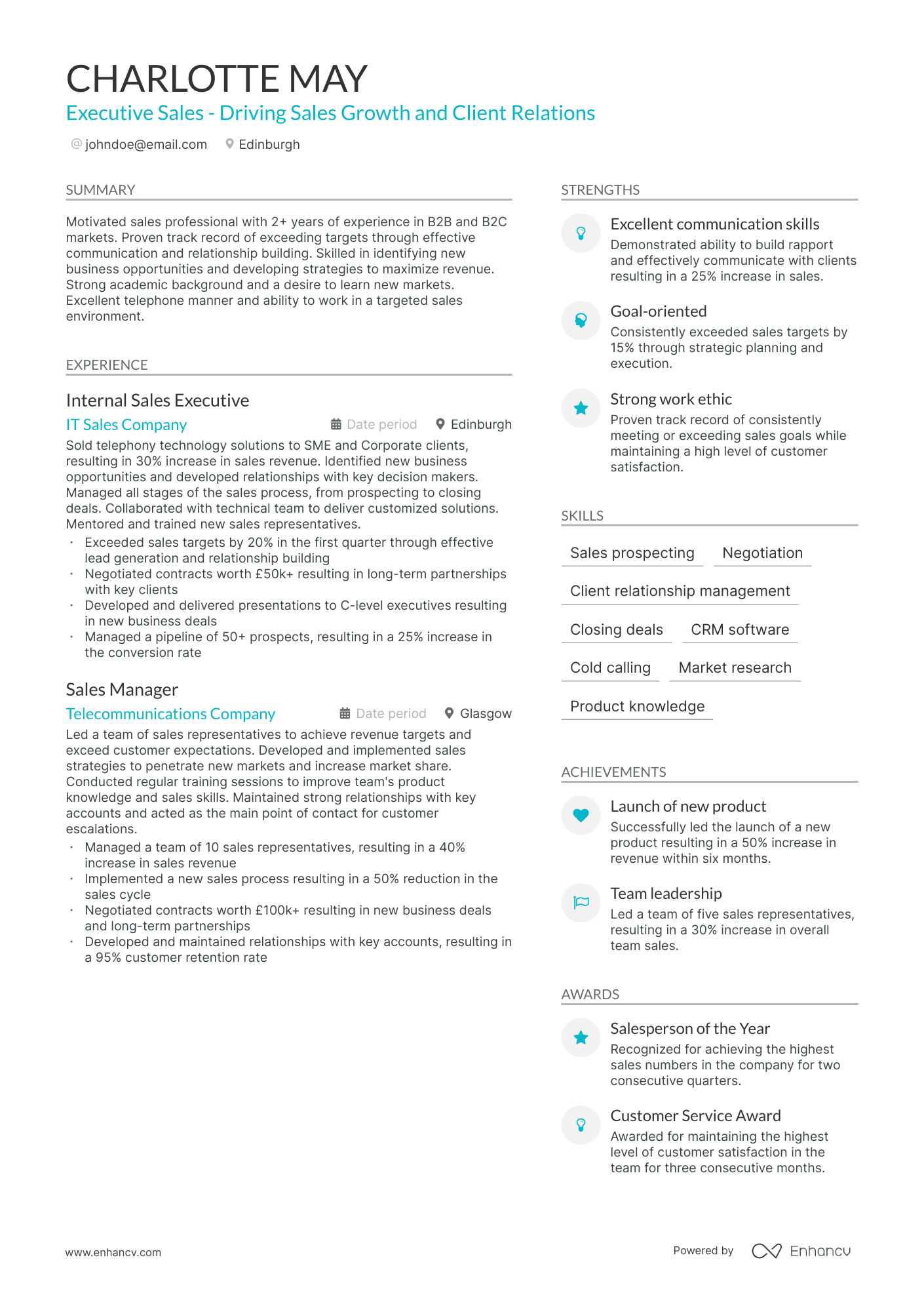 resume builder for sales