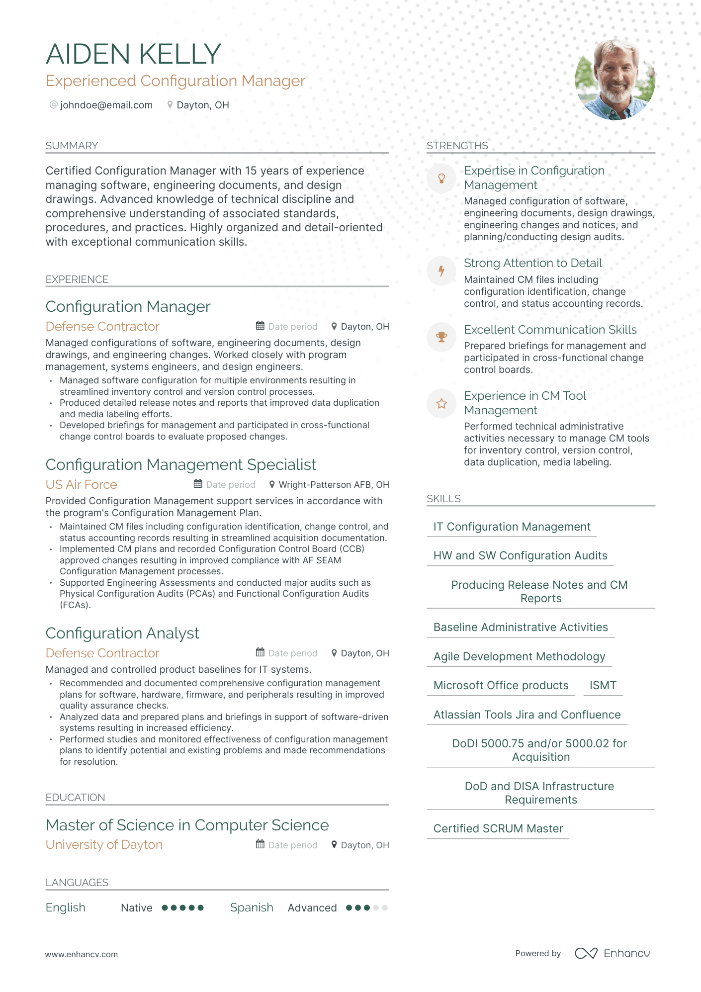 Modern Configuration Manager Resume Template