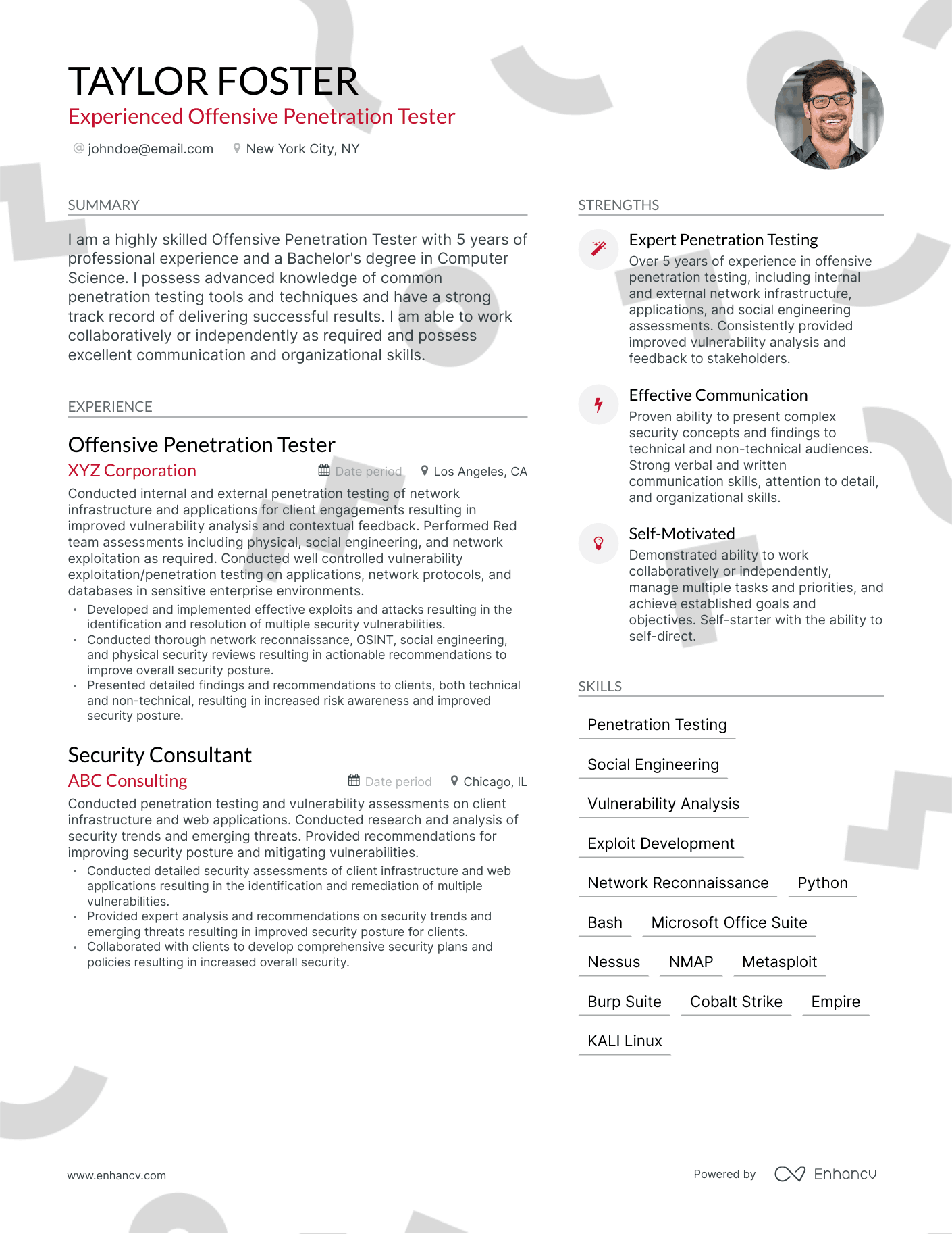 Modern Voice Actor Resume Template