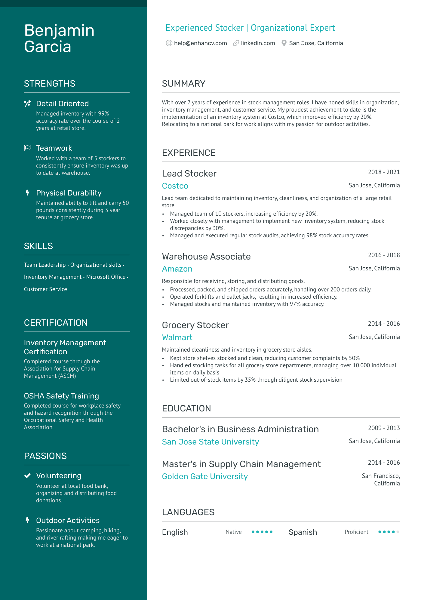 7 Stocker Resume Examples & Guide for 2024