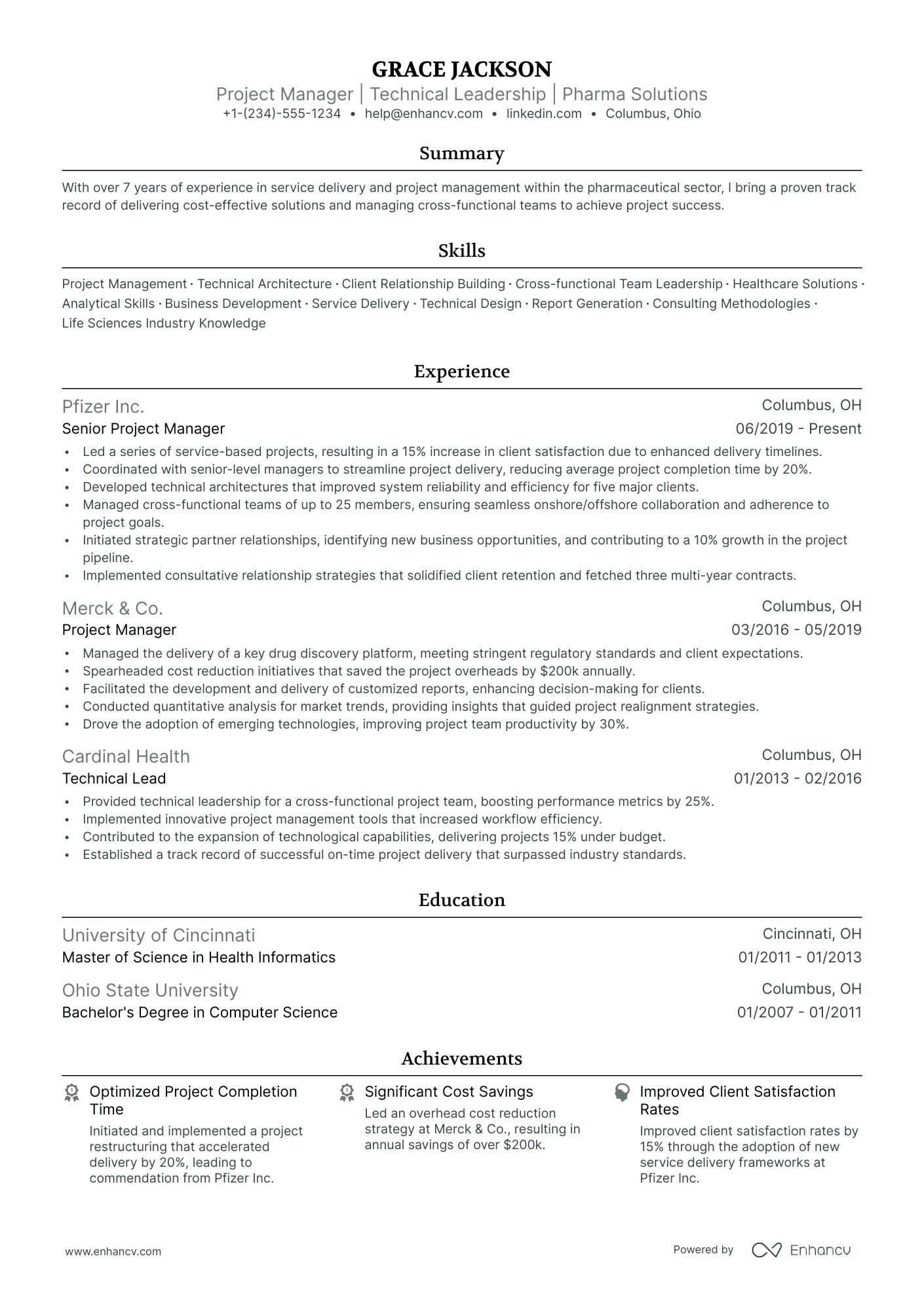sample resume for it delivery manager