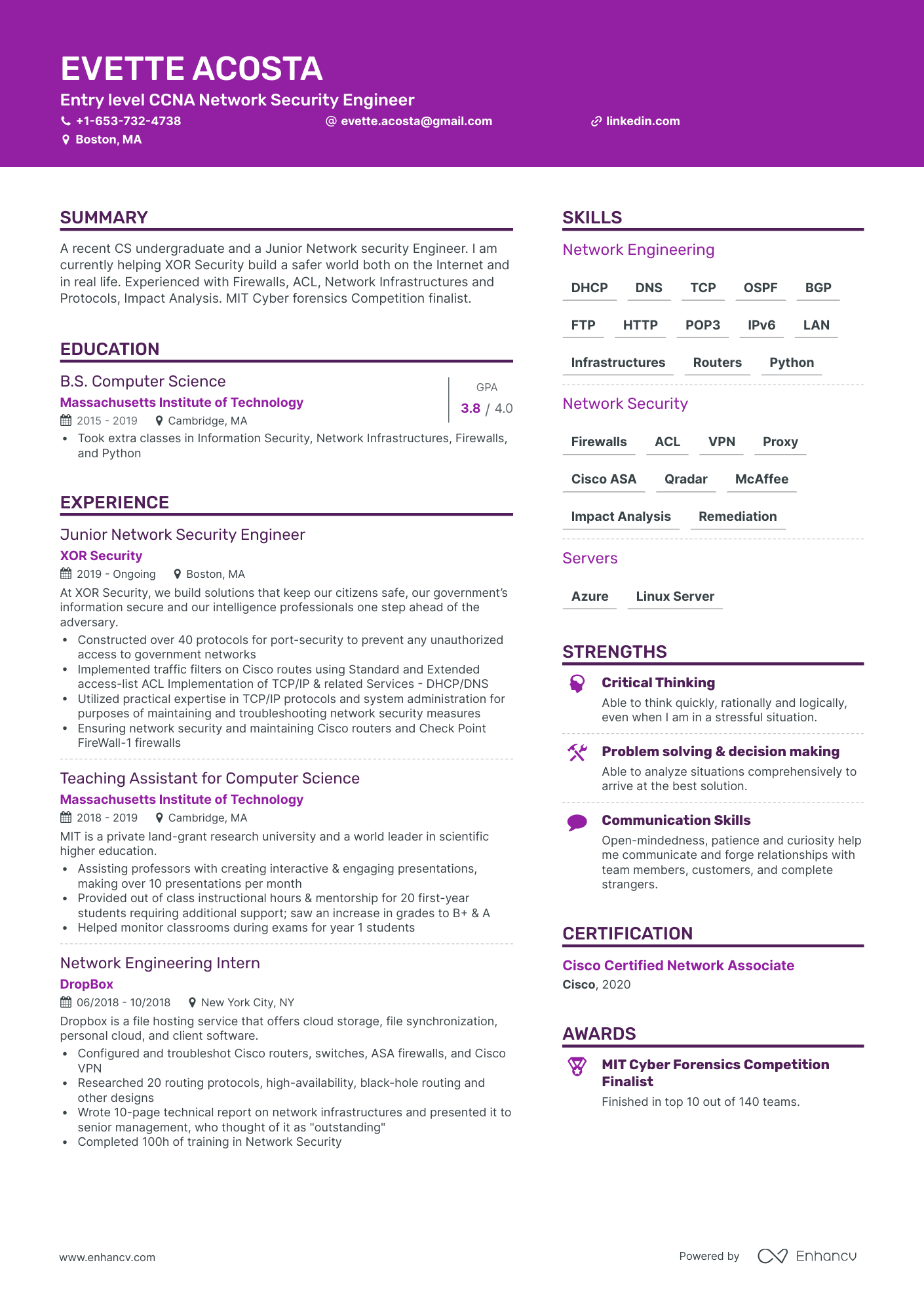 how to make a good computer science resume