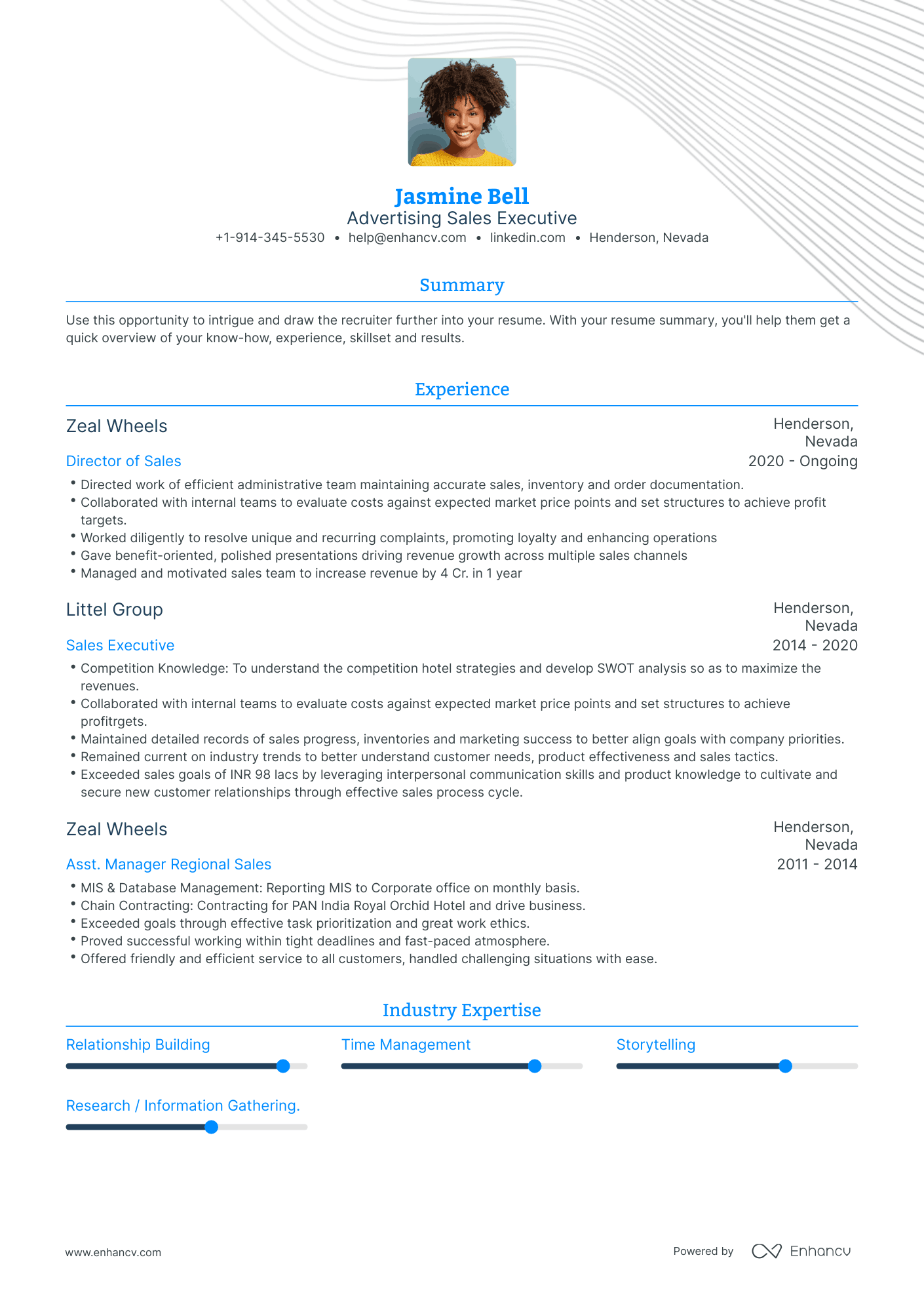 Advertising Sales Executive Resume Examples & Guide For 2023 (layout 