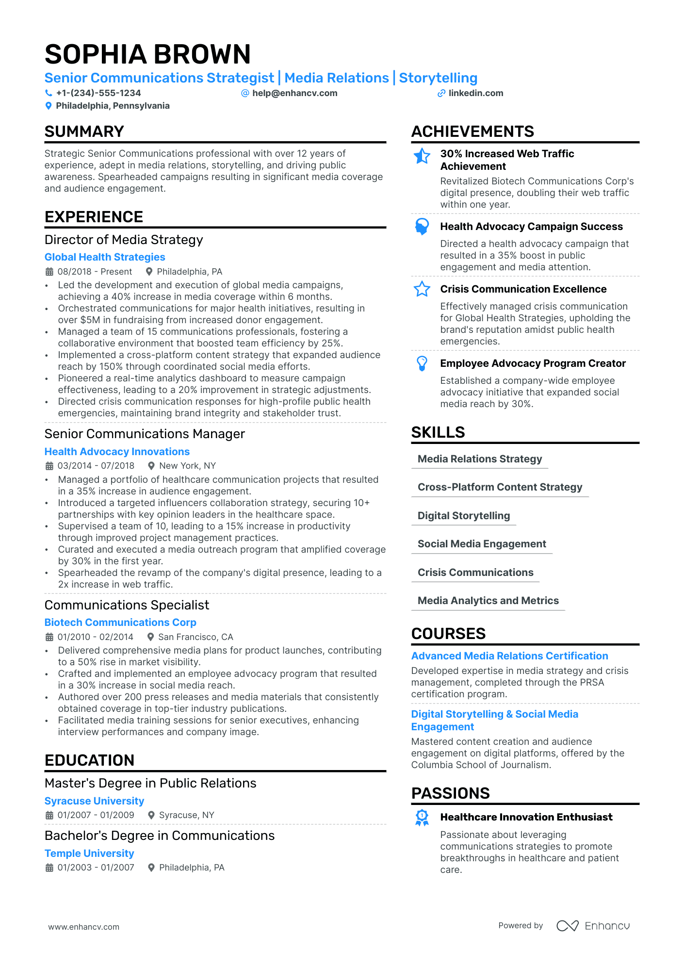 sample resume for journalist