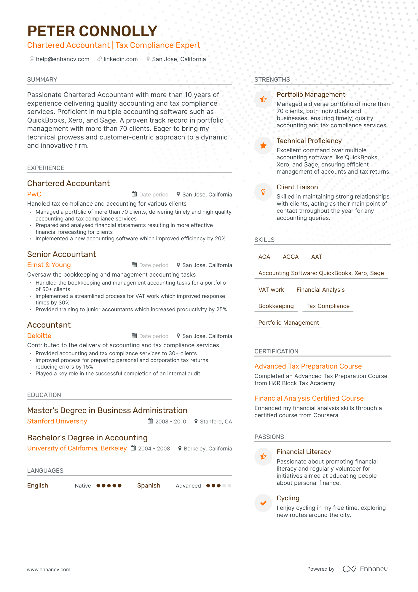 resume format for senior accountant in india